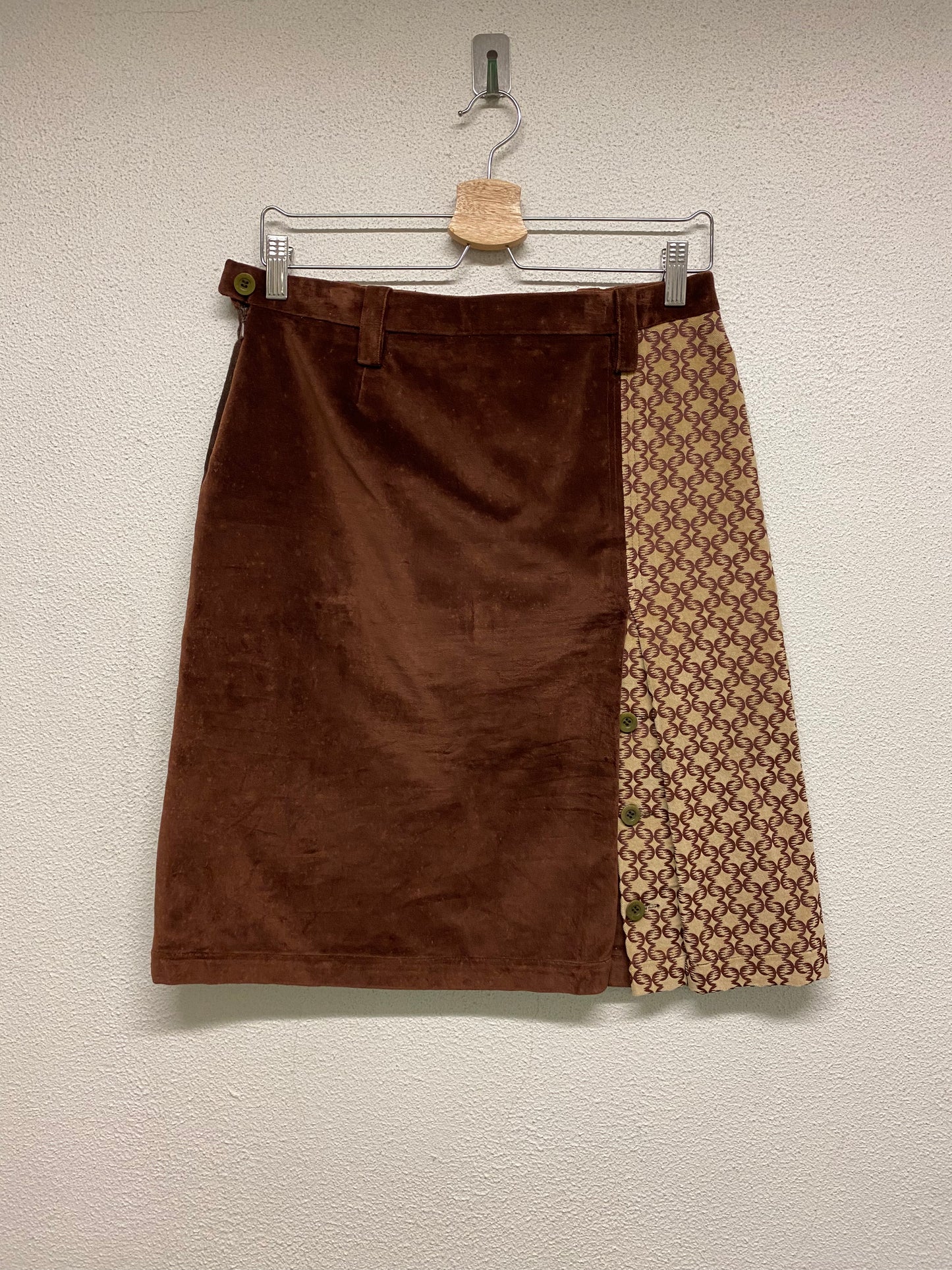 CUSTO BARCELONA multicolour patchwork leather skirt (M)