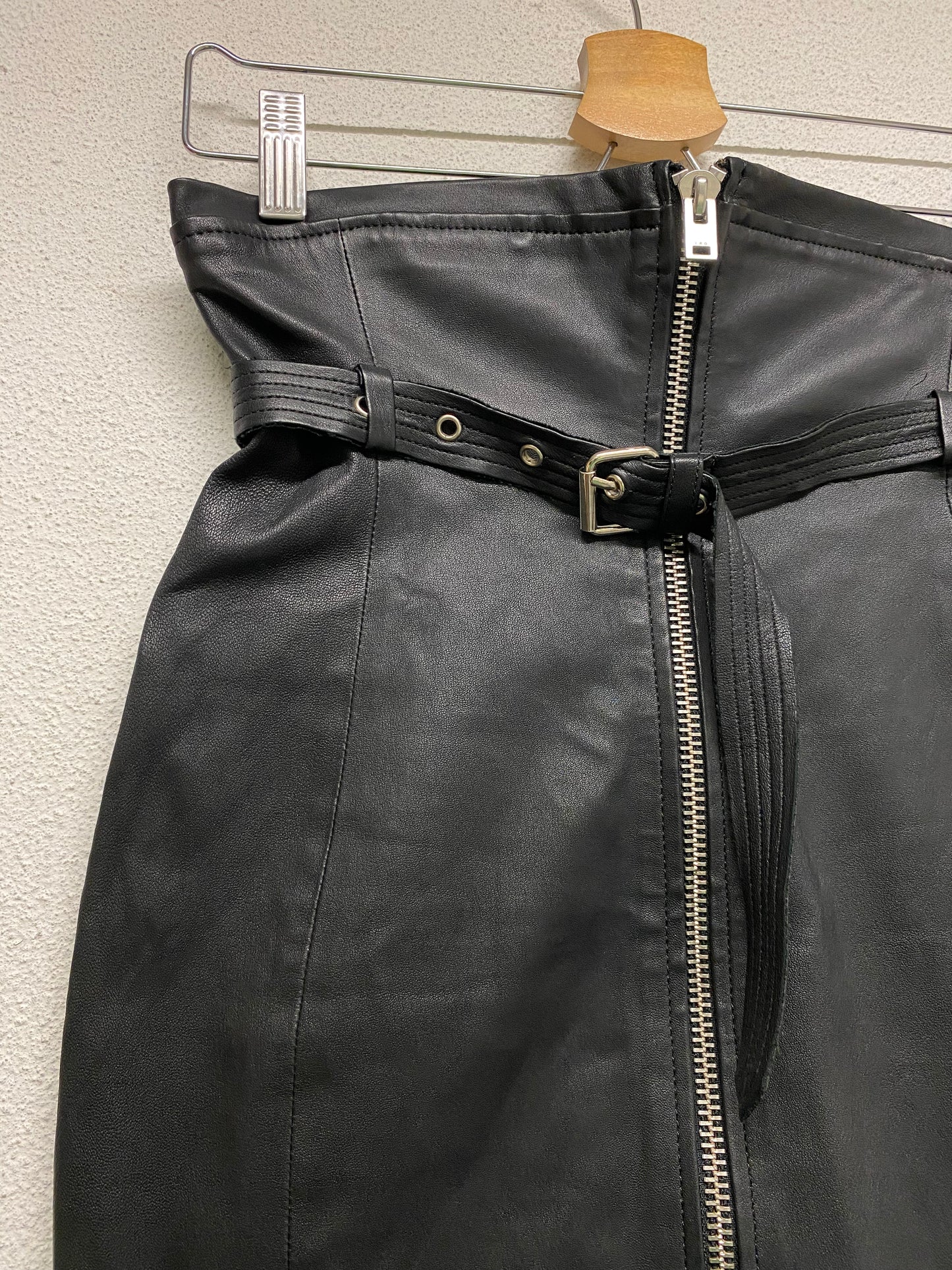 IRO black leather belted skirt or top (XS)