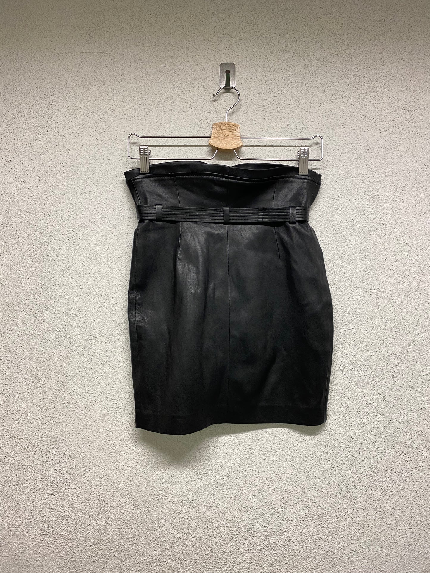 IRO black leather belted skirt or top (XS)