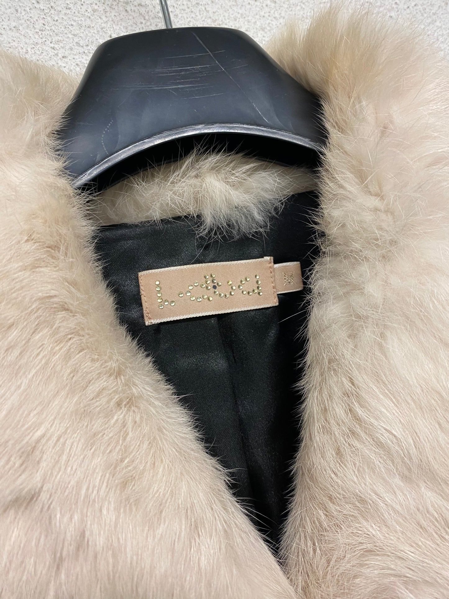 VINTAGE BDBA leather and real fur jacket (M)