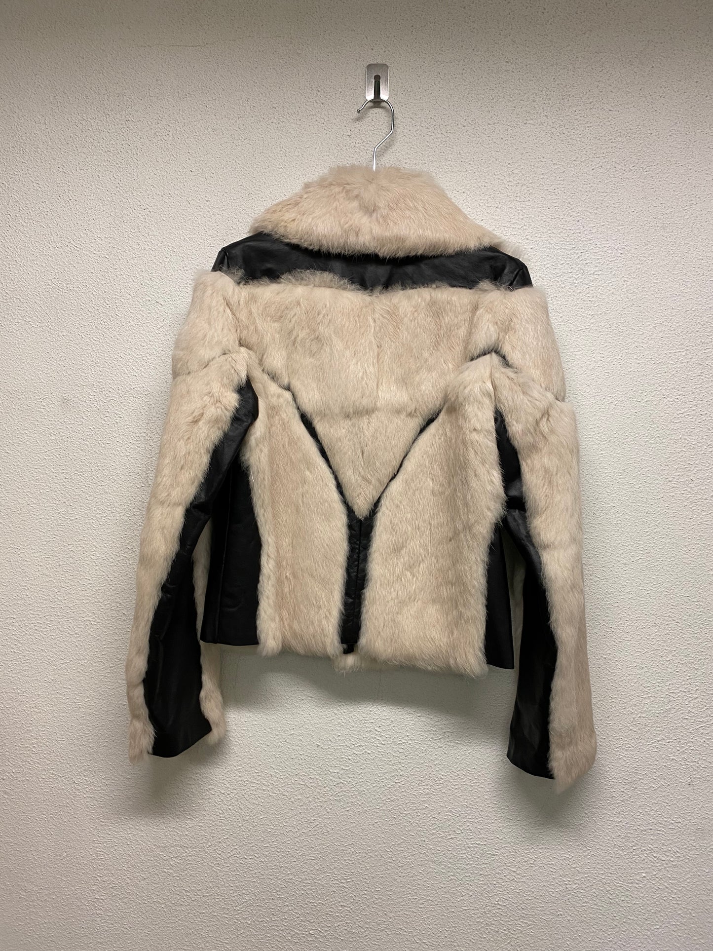 VINTAGE BDBA leather and real fur jacket (M)