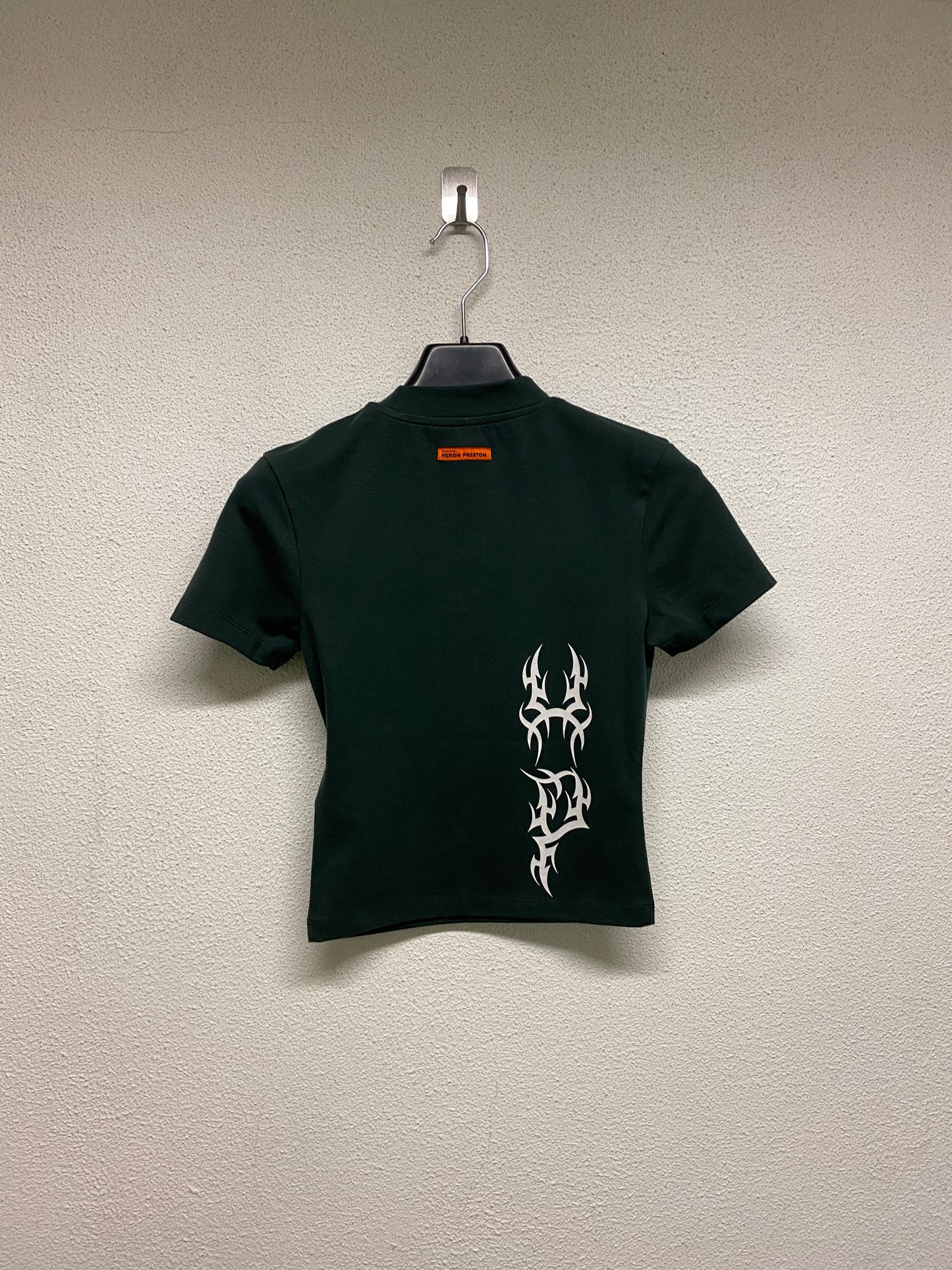 HERON PRESTON deep green racer graphic baby tee (XS)