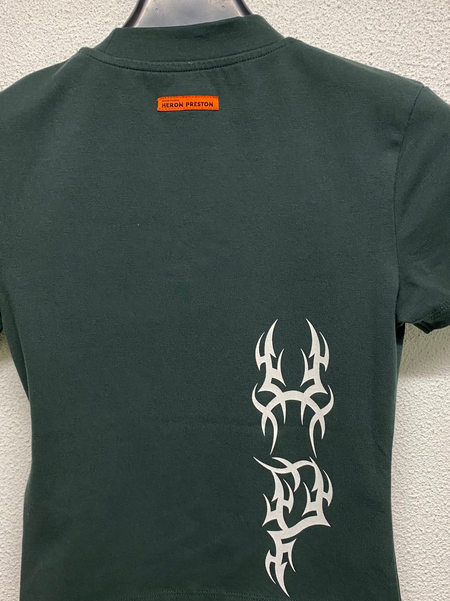 HERON PRESTON deep green racer graphic baby tee (XS)