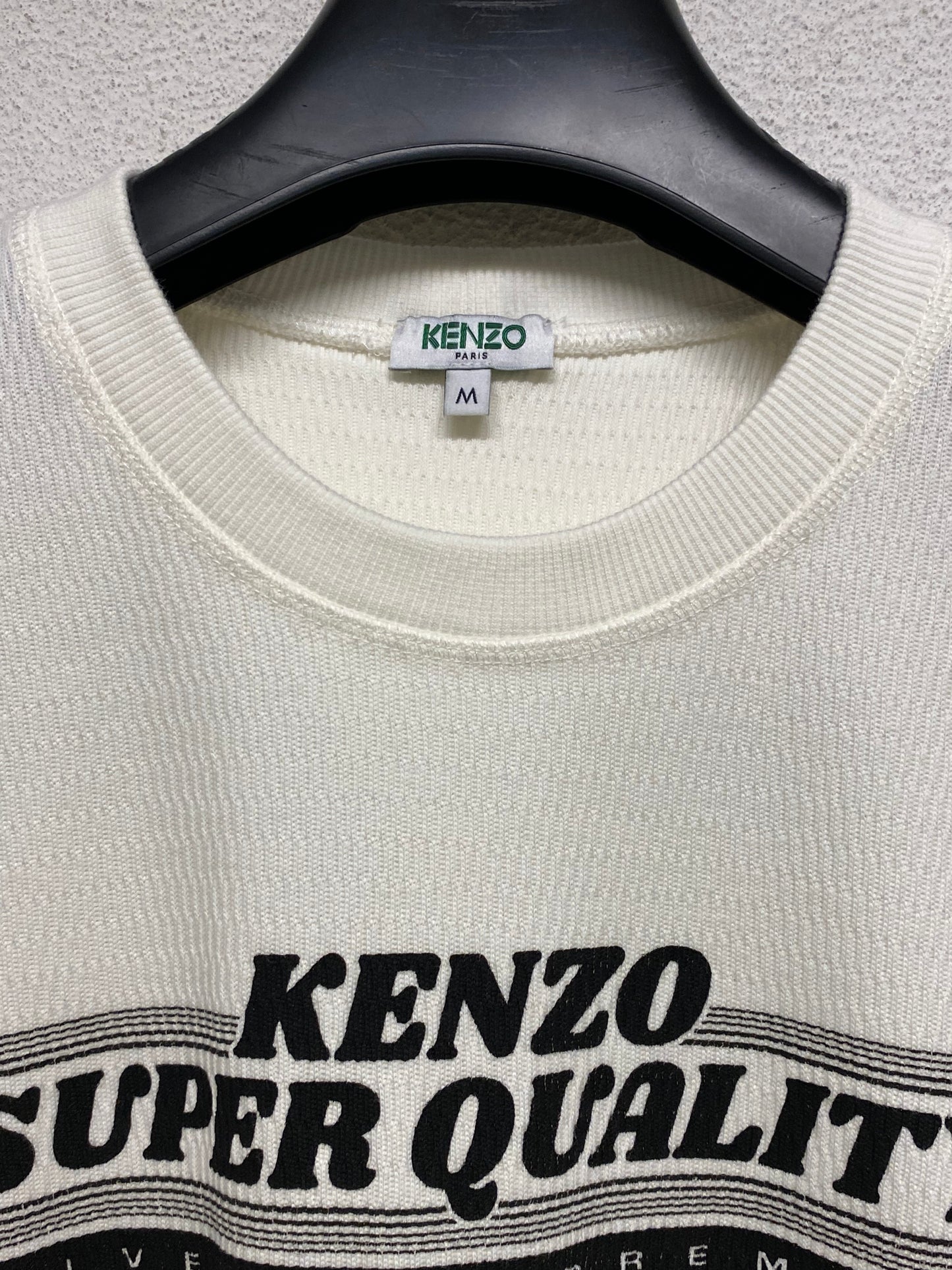 KENZO white graphic waffle textured heavyweight tee (M)