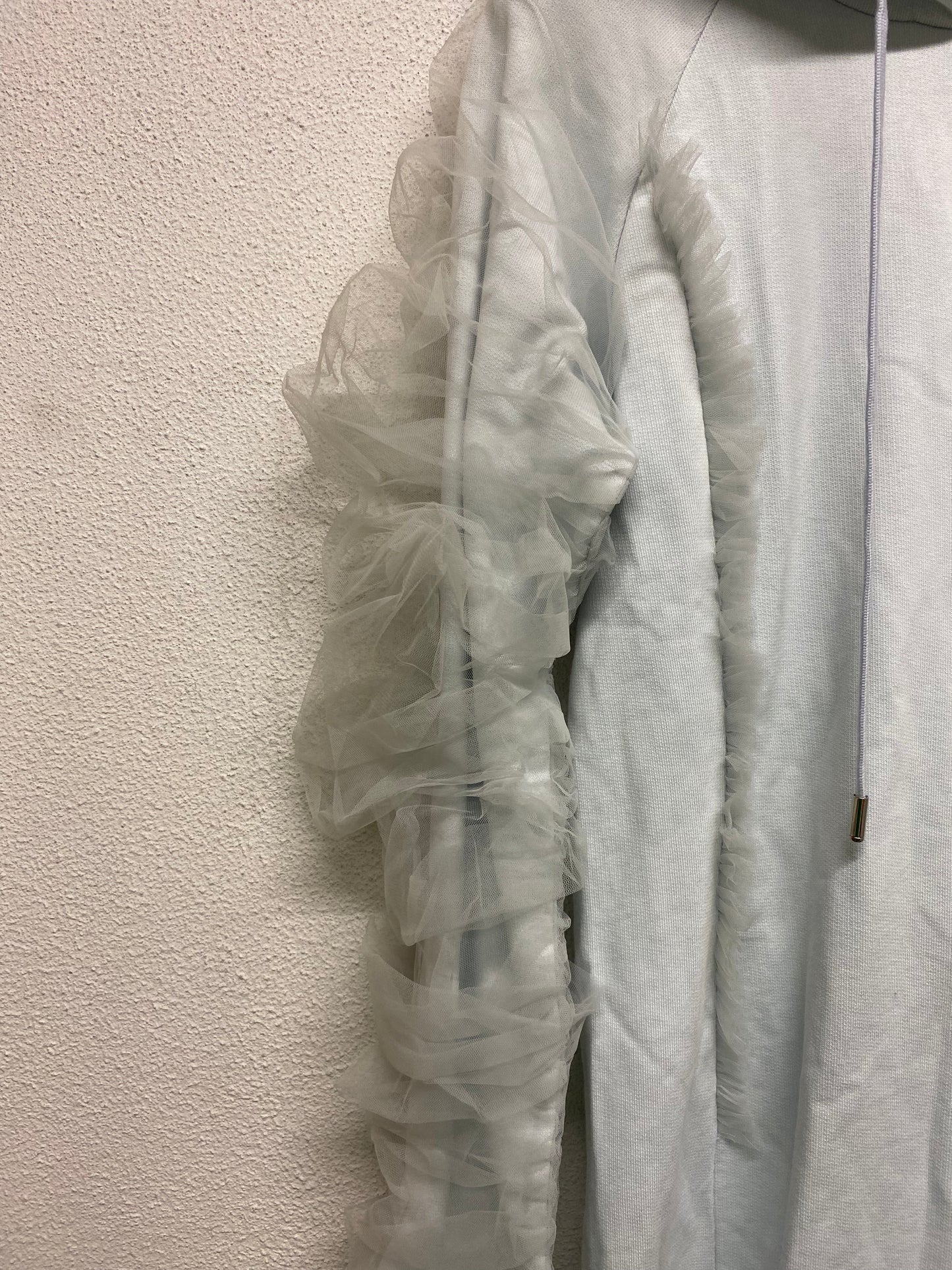 Y/PROJECT very rare long sleeve mesh ruffled baby blue hoddie-dress (S)