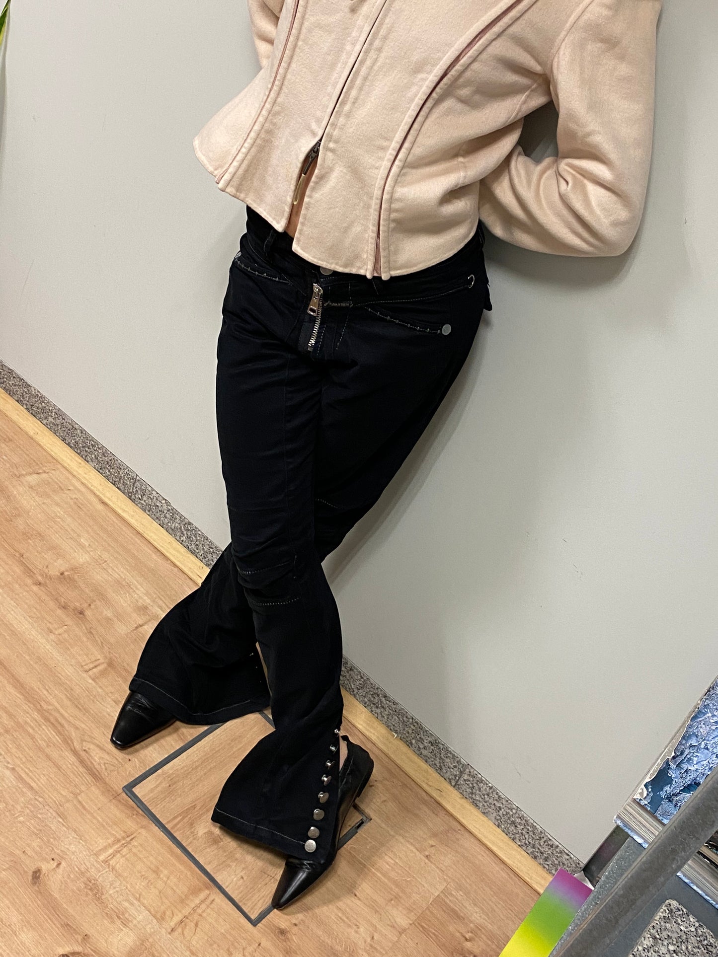 MARITHÉ & FRANÇOIS GIRBAUD bootcut snap-off button trousers (M)