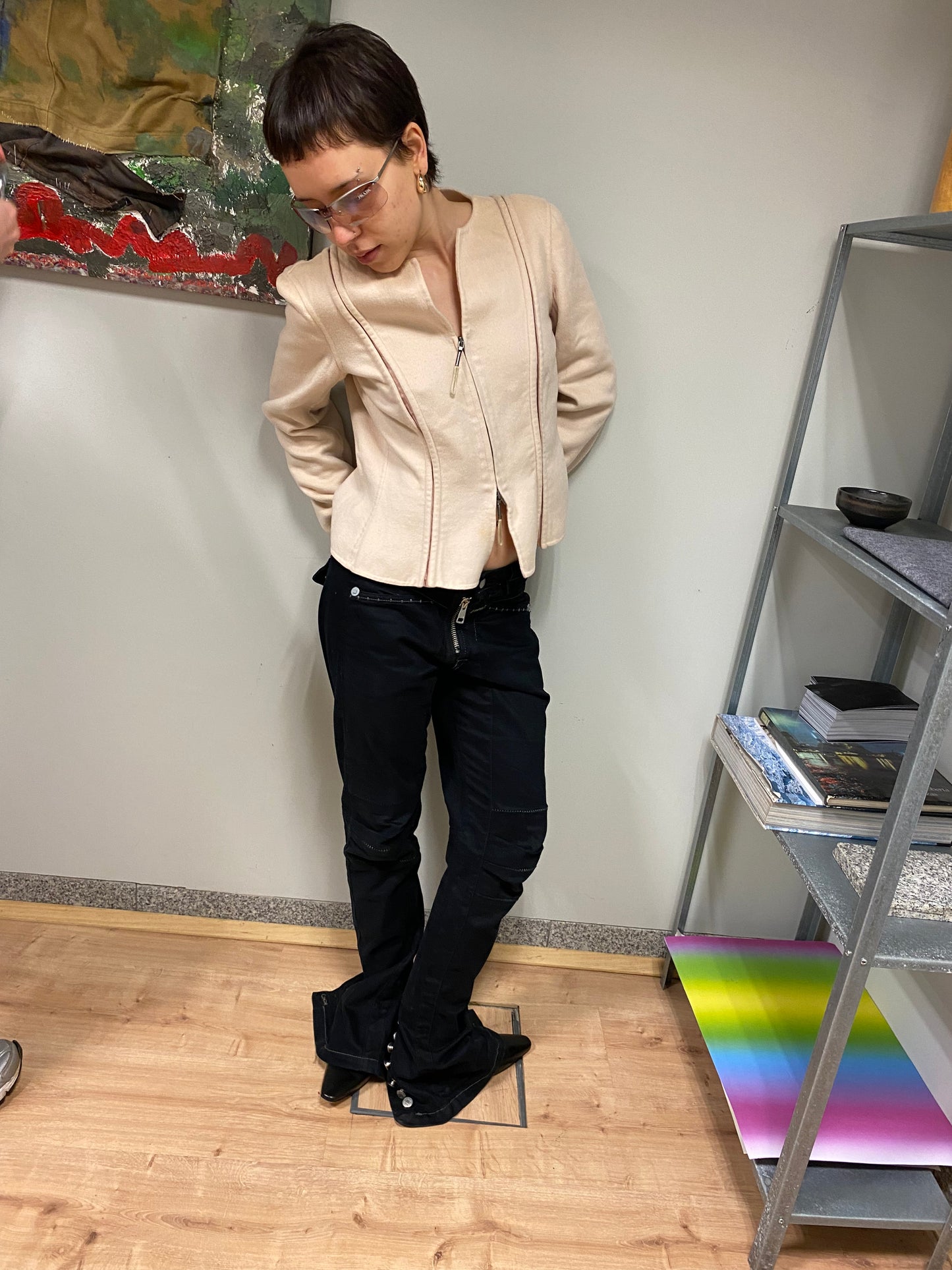 MARITHÉ & FRANÇOIS GIRBAUD bootcut snap-off button trousers (M)