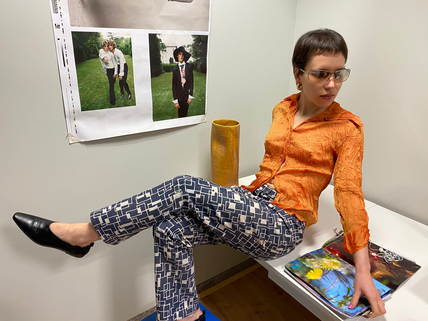 VINTAGE abstract pattern trousers (S/M)