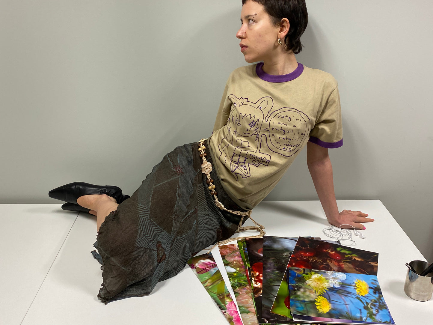 HEAVEN BY MARC JACOBS x RATGIRL embroidery t-shirt (L)