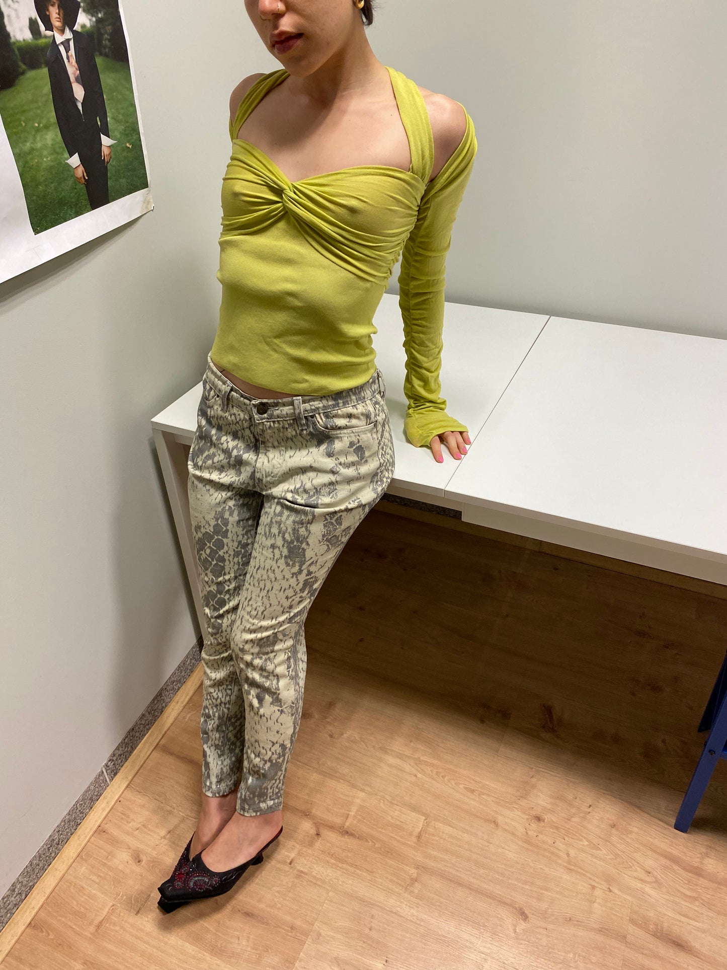 ROBERTO CAVALLI snakeskin print trousers (S/M)
