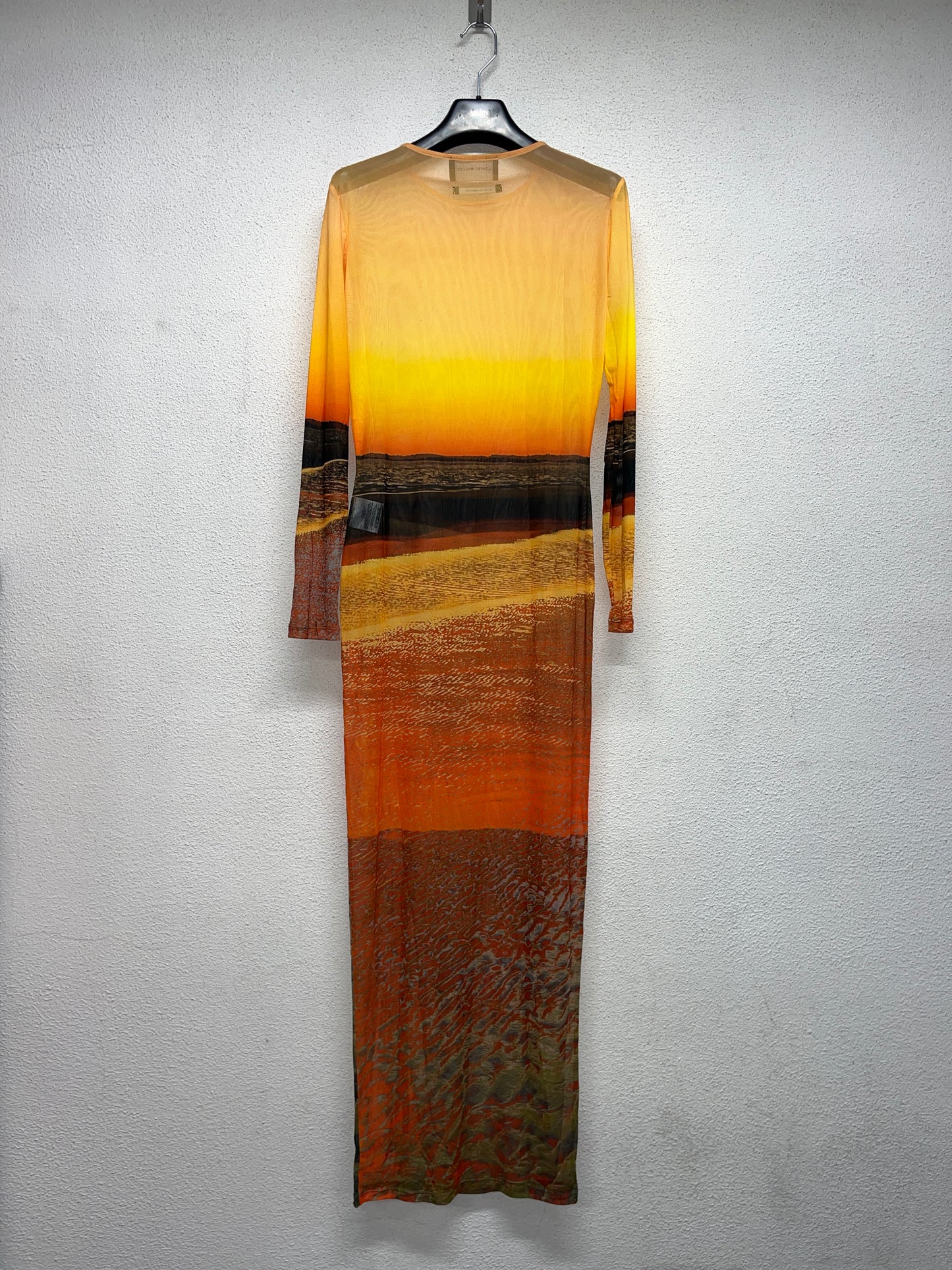 LOUISA BALLOU orange sunset print maxi dress (XS)