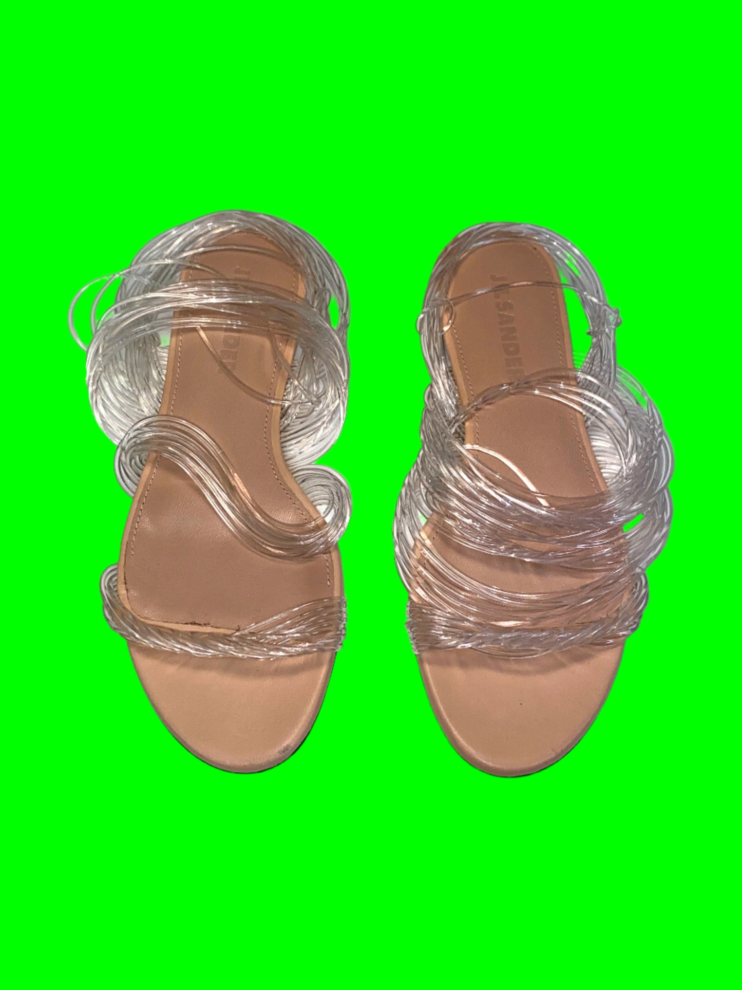 JIL SANDER clear strings flat sandals (37)