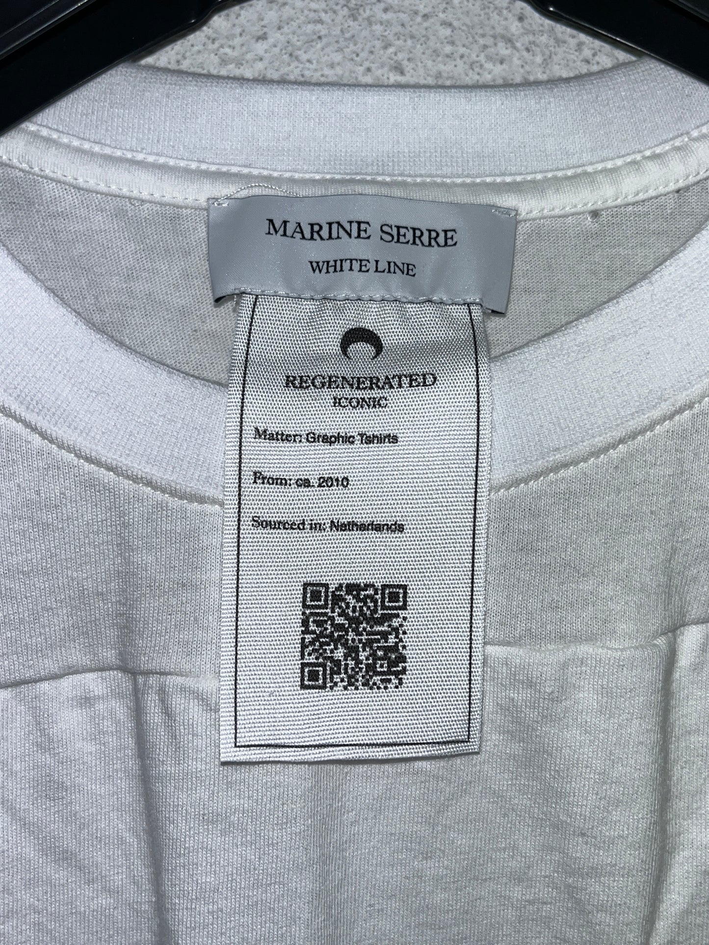 MARINE SERRE regenerated graphic white tee (L)