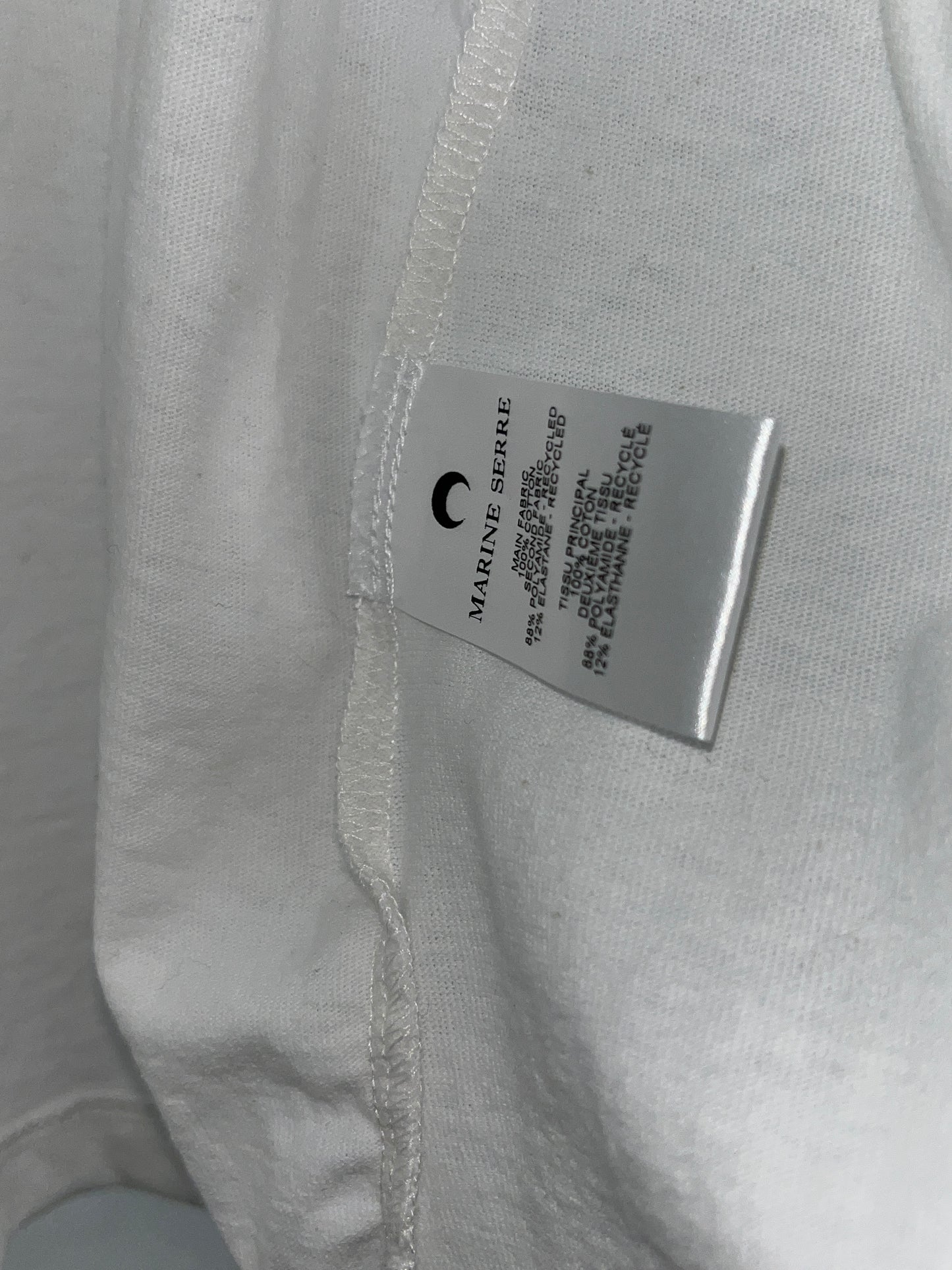 MARINE SERRE regenerated graphic white tee (L)