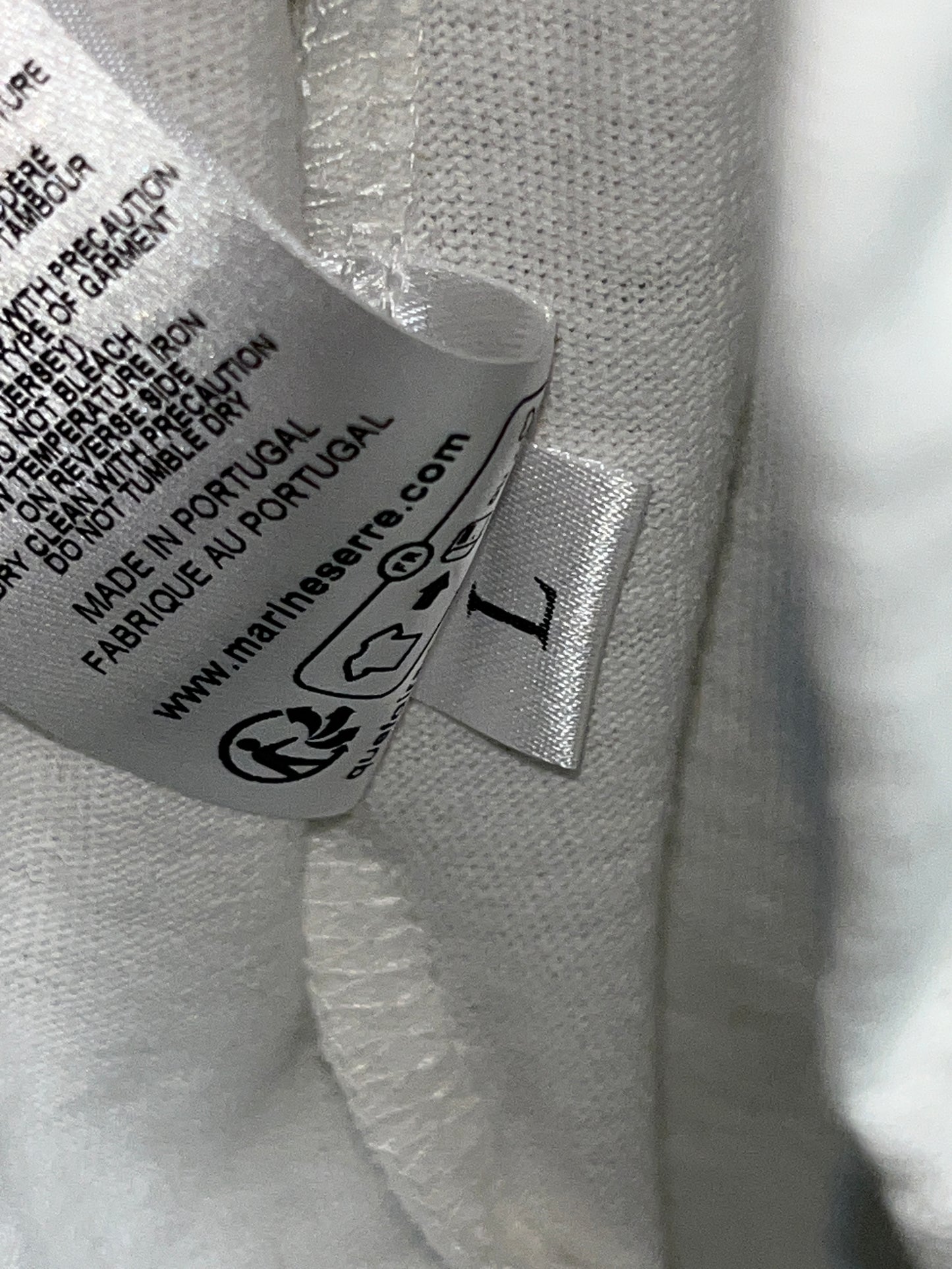 MARINE SERRE regenerated graphic white tee (L)