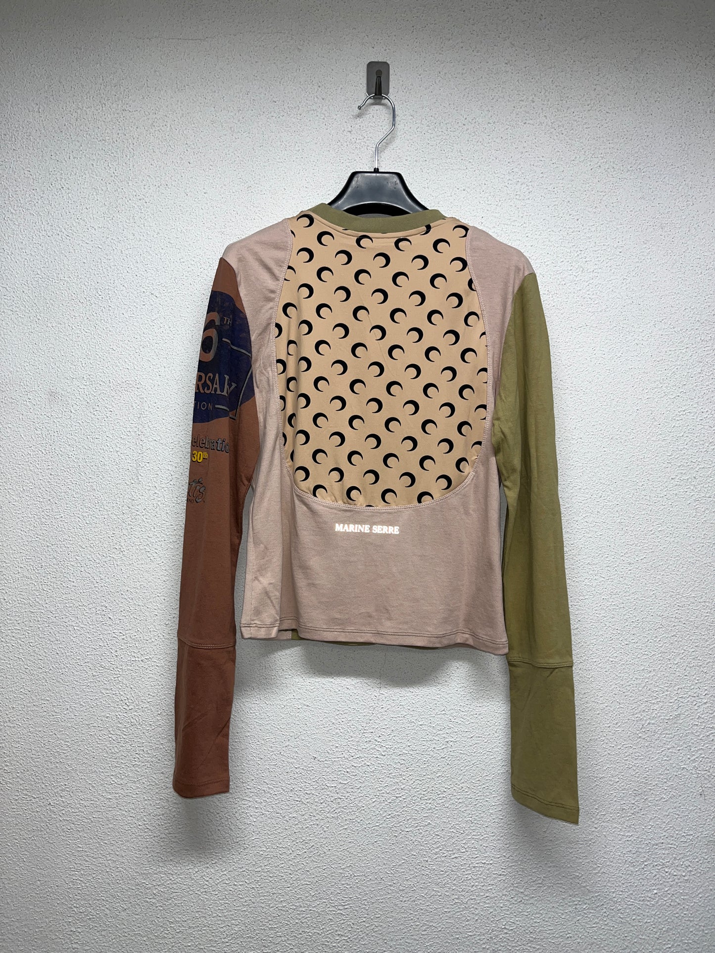 MARINE SERRE regenerated graphic khaki longsleeve (XL)