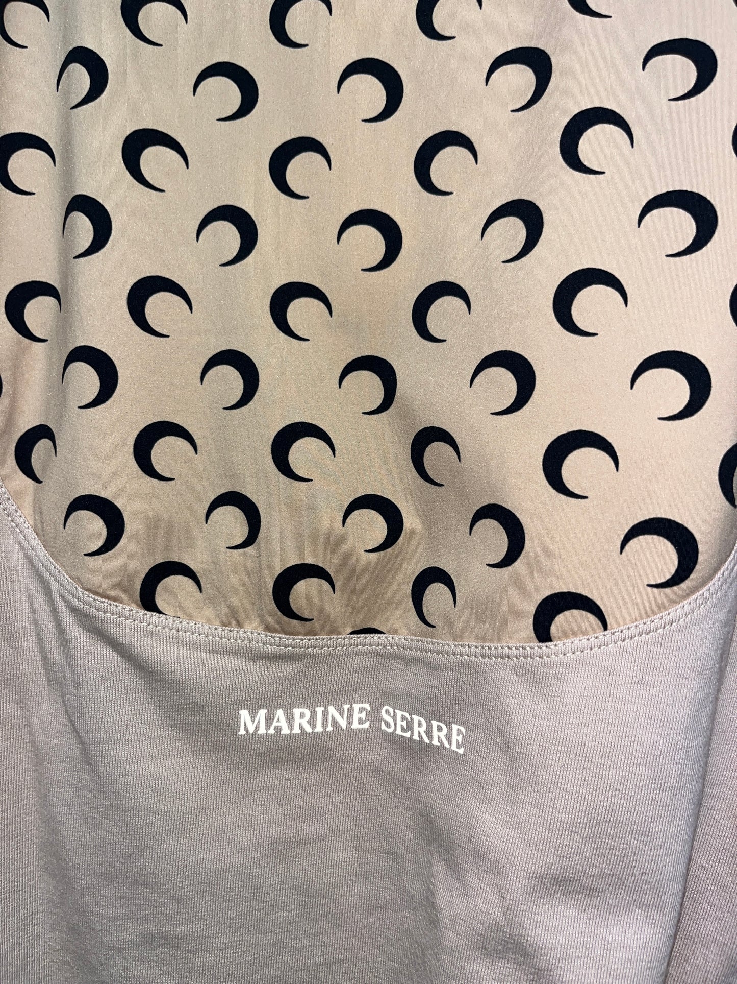 MARINE SERRE regenerated graphic khaki longsleeve (XL)