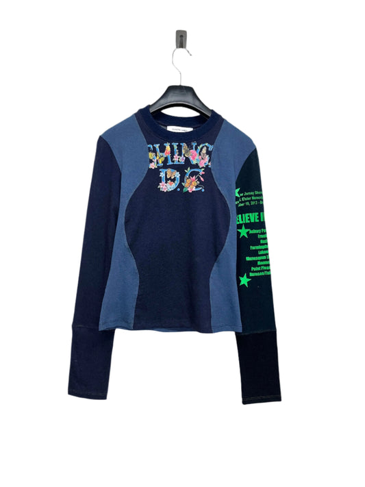 MARINE SERRE regenerated graphic blue longsleeve (S)