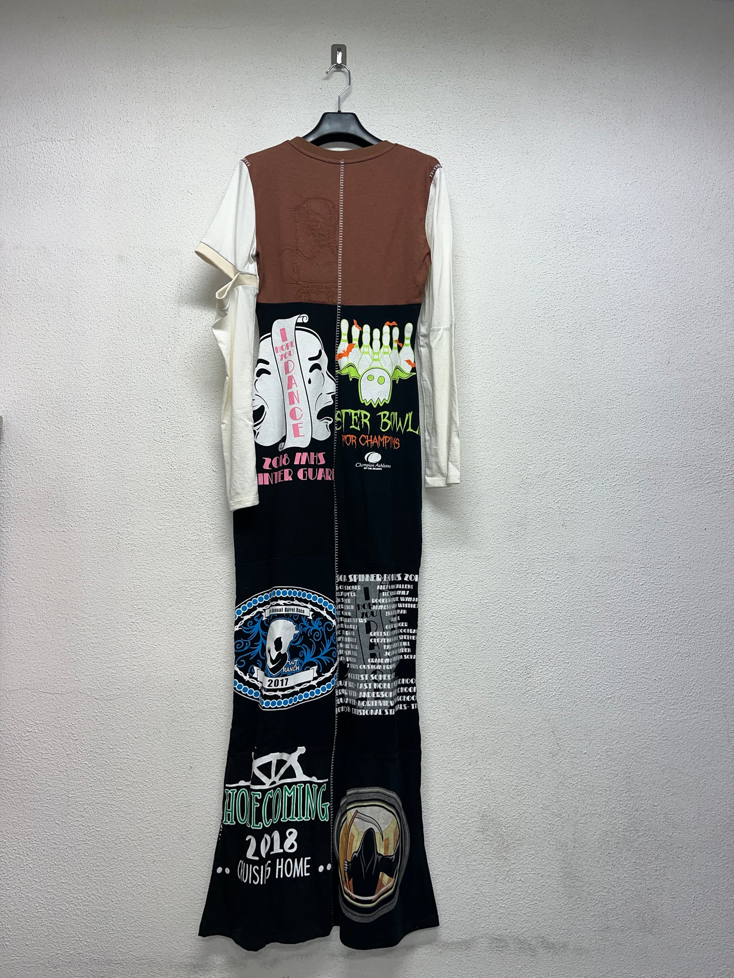 MARINE SERRE regenerated graphic maxi dress with arm cut out (M)