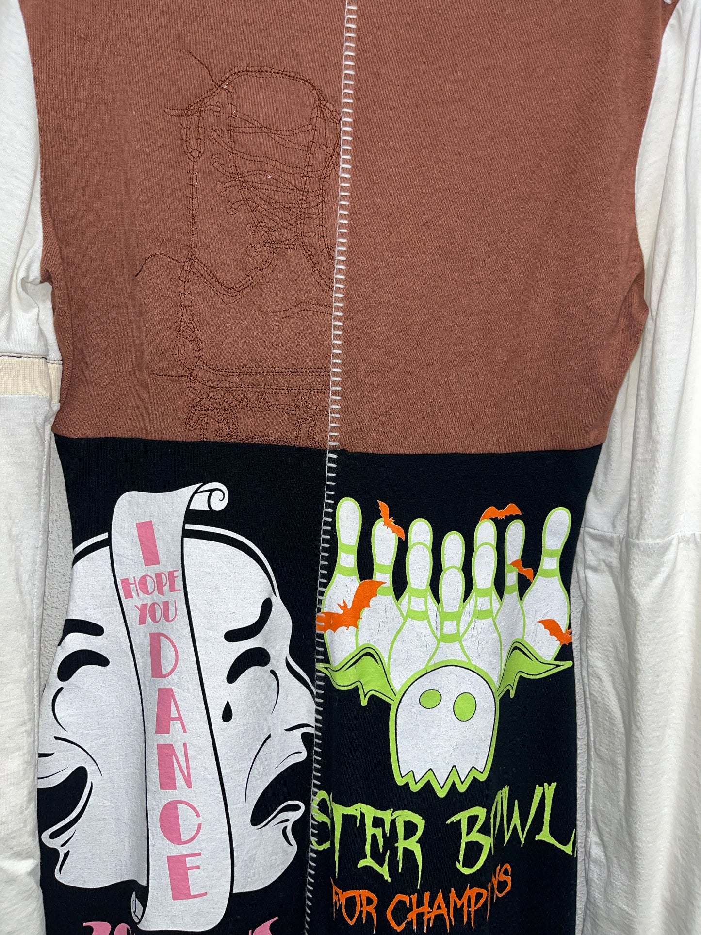 MARINE SERRE regenerated graphic maxi dress with arm cut out (M)