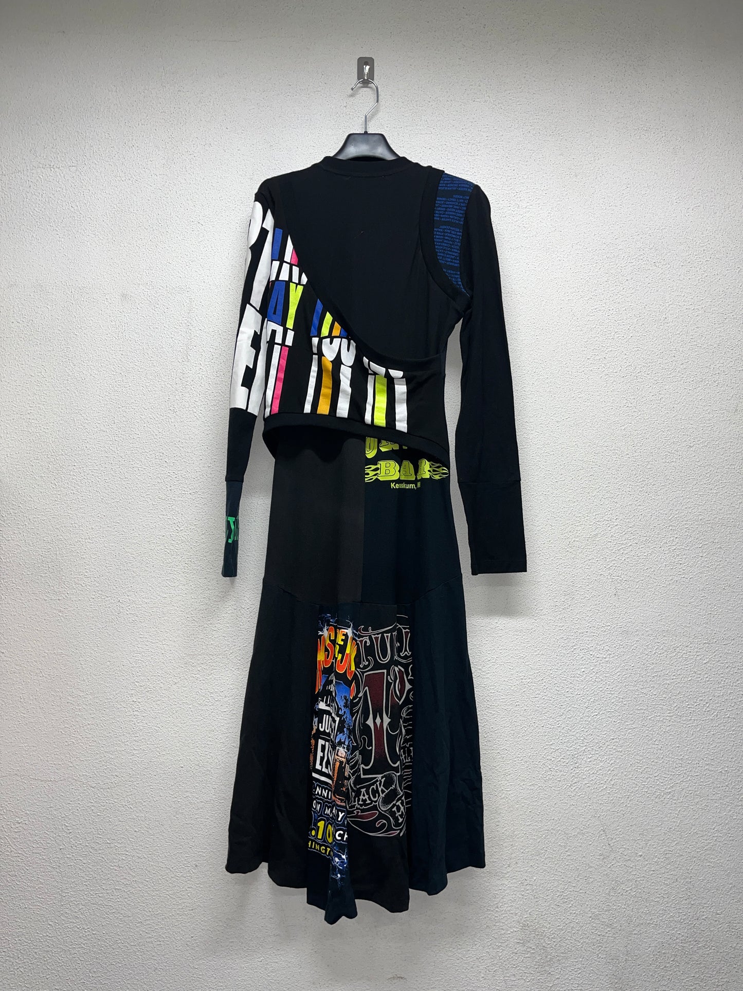 MARINE SERRE regenerated graphic maxi dress with front knot (S)