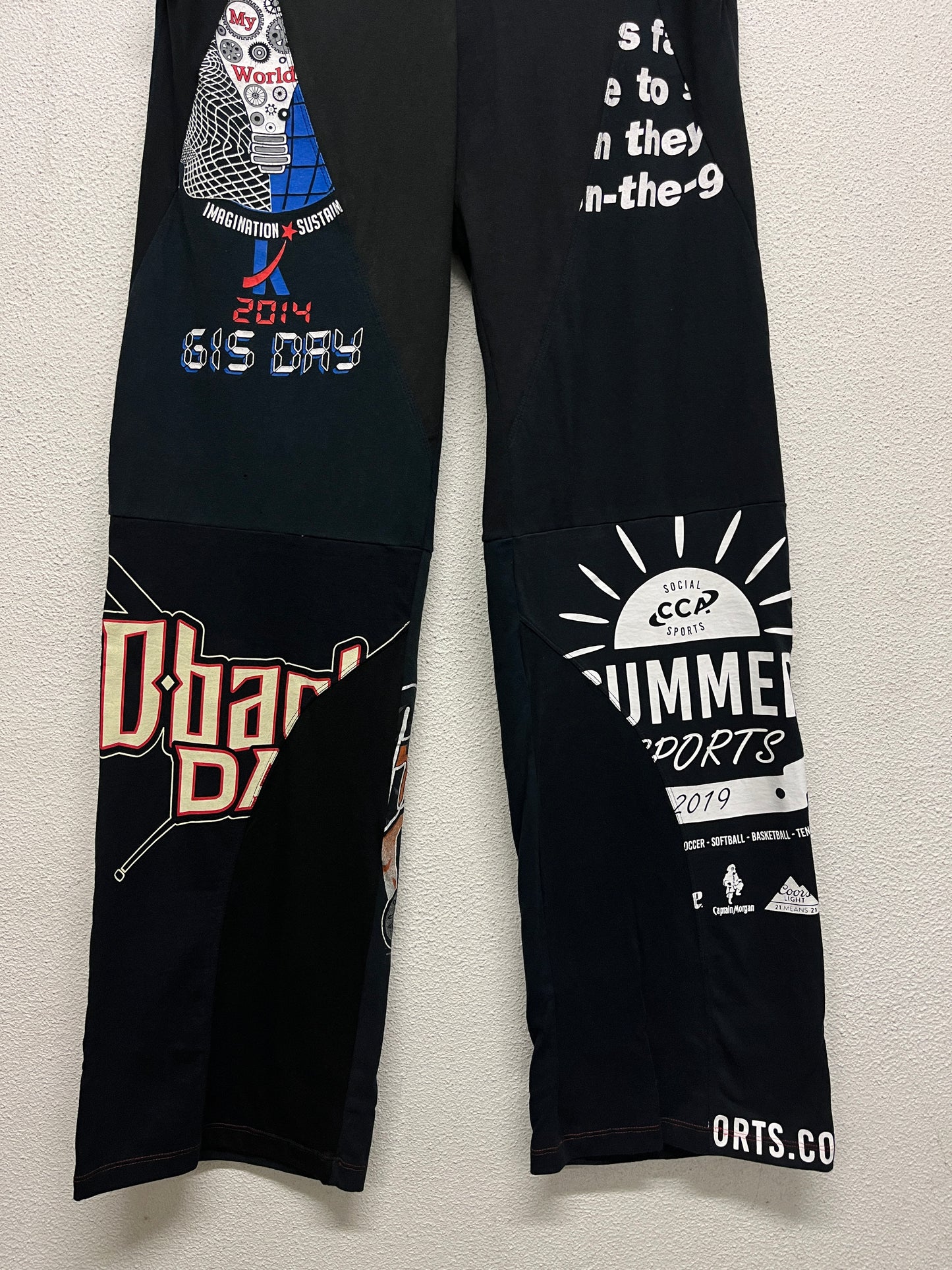 MARINE SERRE regenerated graphic black trousers (XS/S)