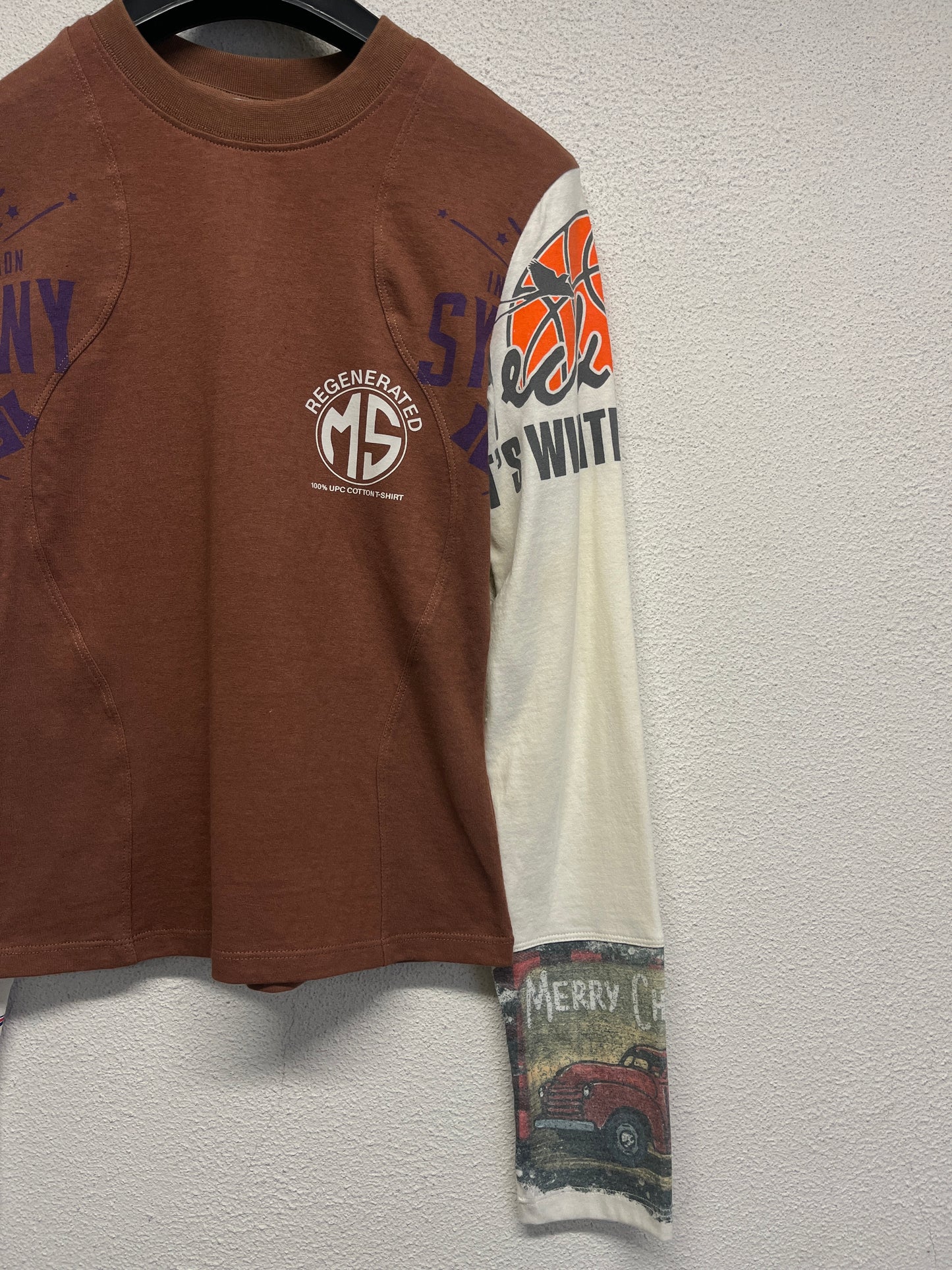 MARINE SERRE regenerated graphic brown longsleeve (S)