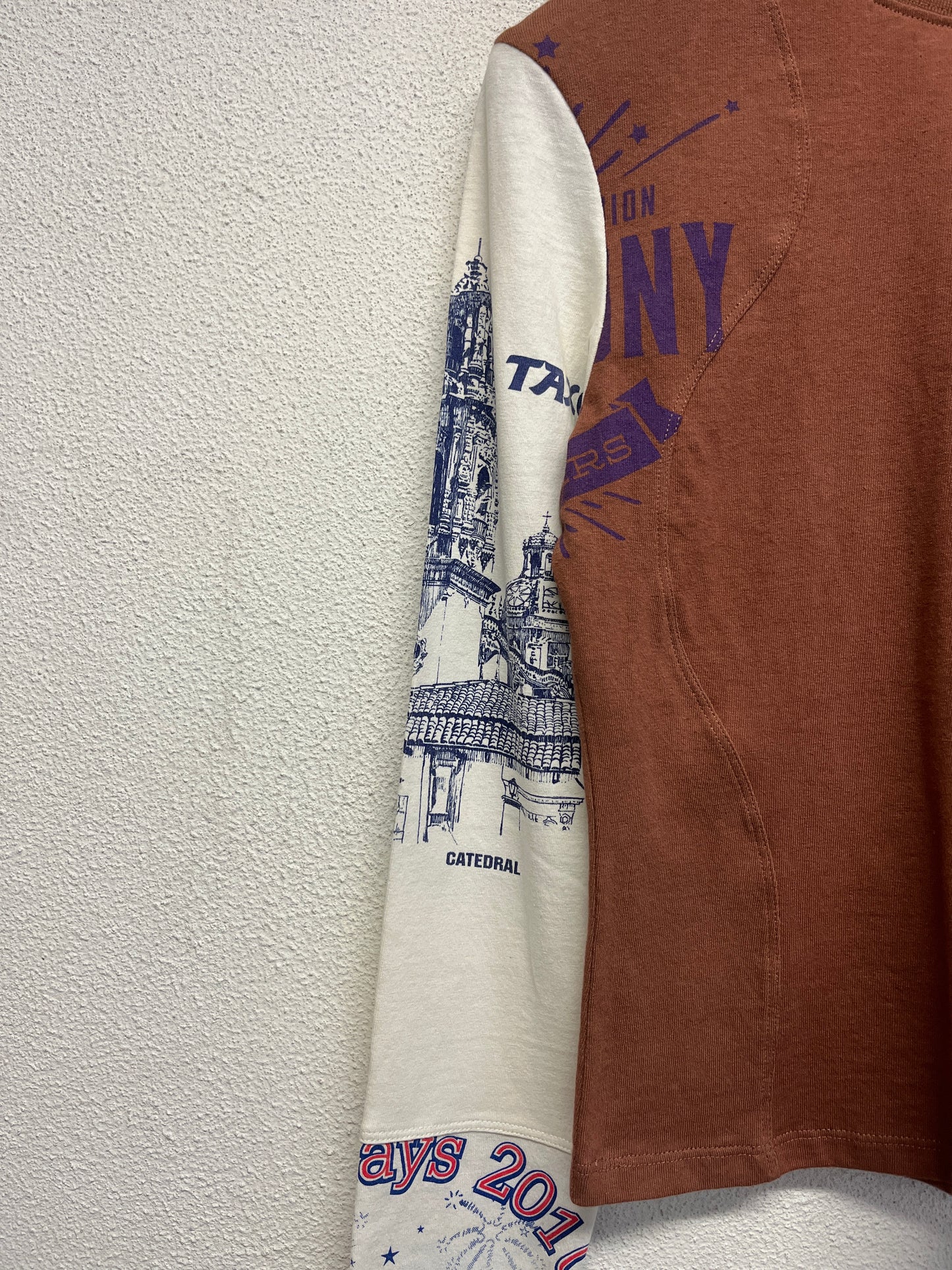 MARINE SERRE regenerated graphic brown longsleeve (S)