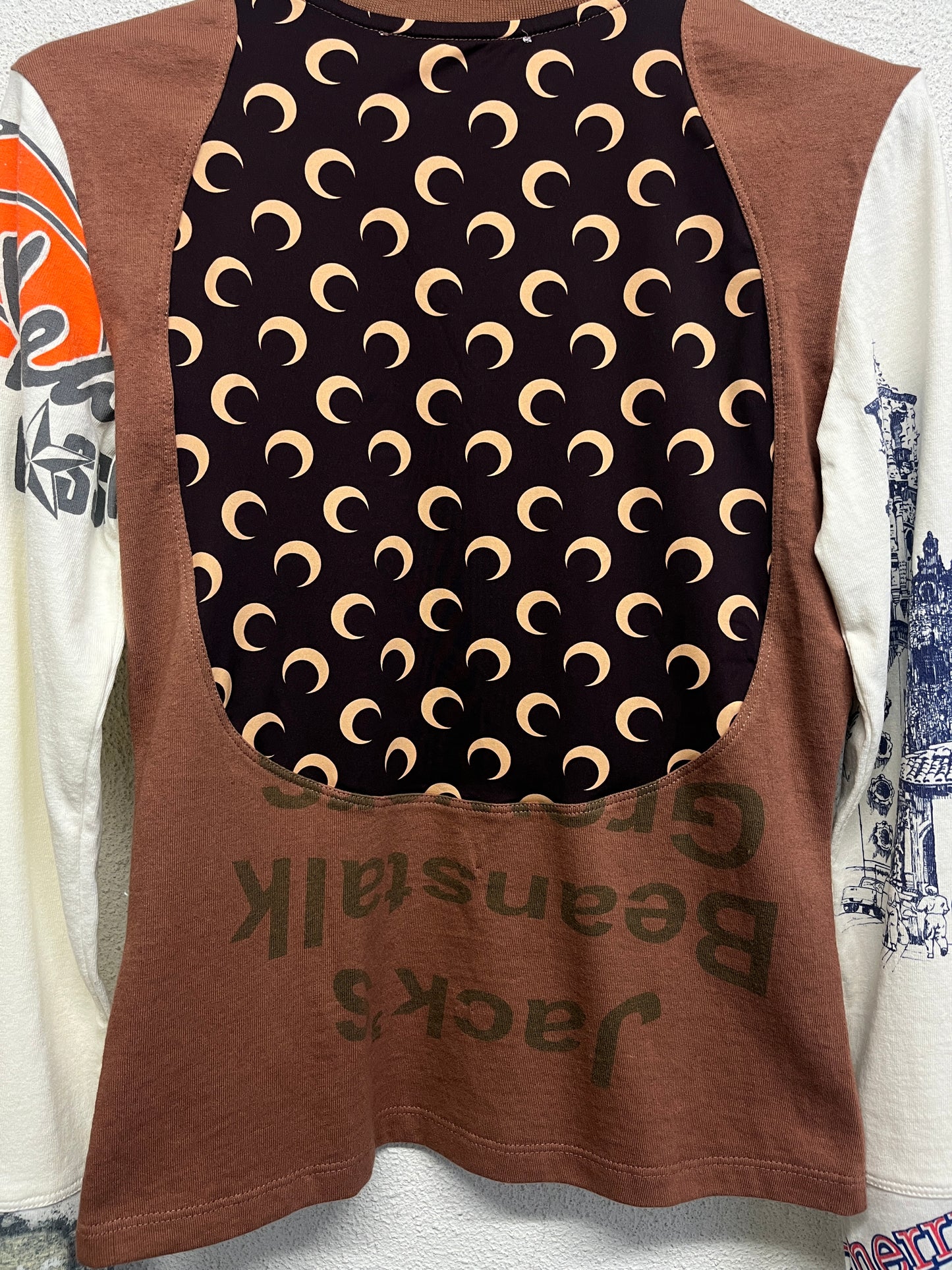 MARINE SERRE regenerated graphic brown longsleeve (S)