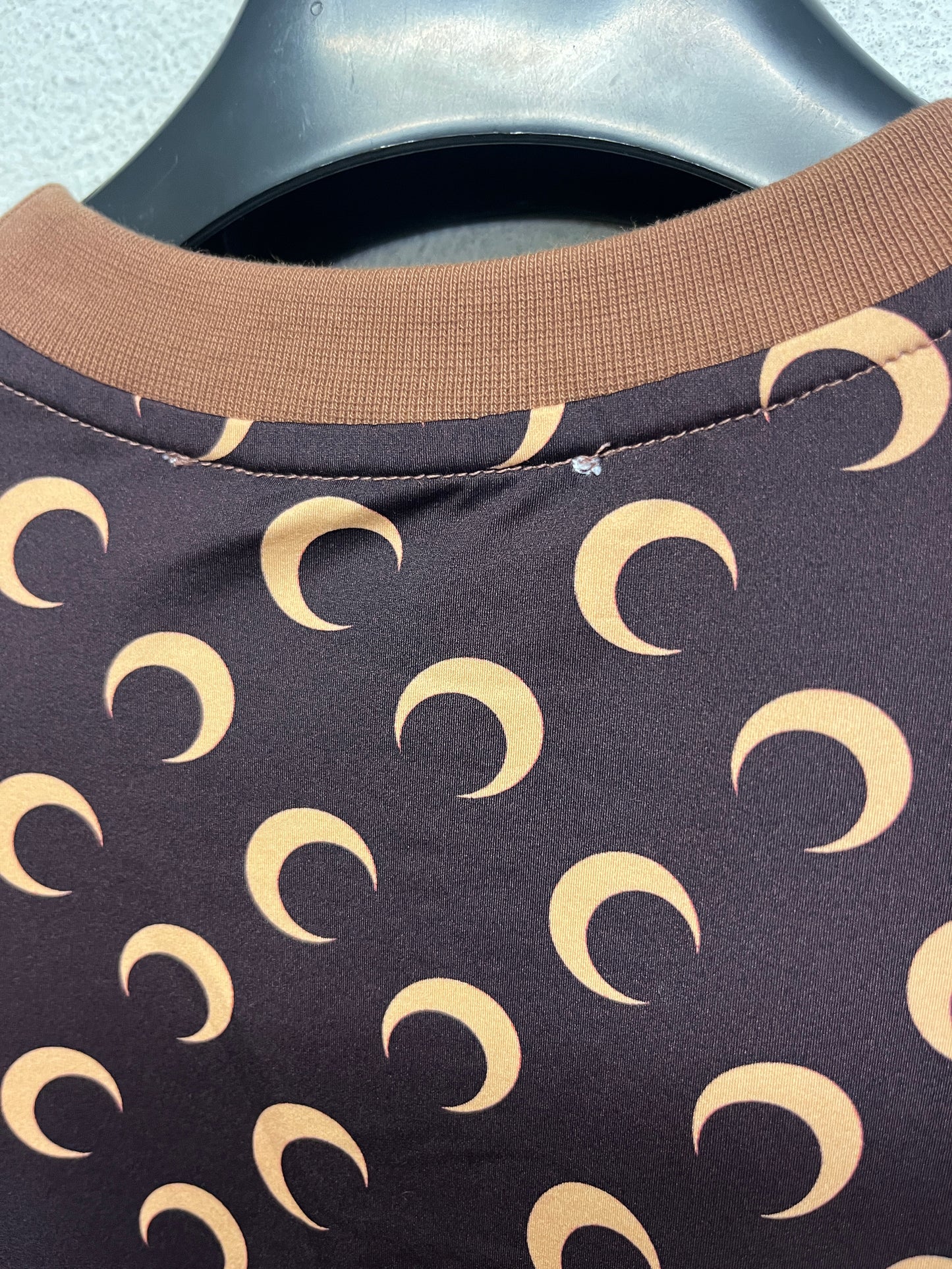 MARINE SERRE regenerated graphic brown longsleeve (S)