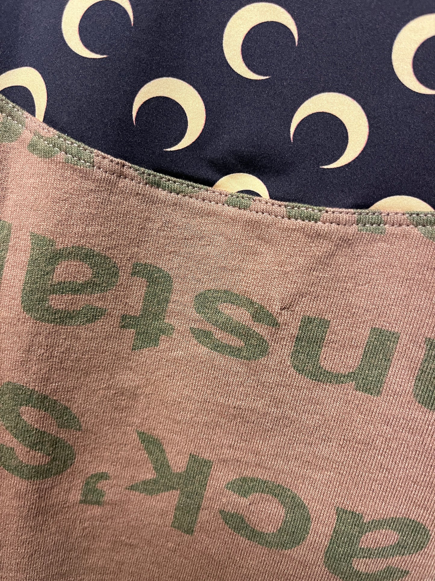 MARINE SERRE regenerated graphic brown longsleeve (S)