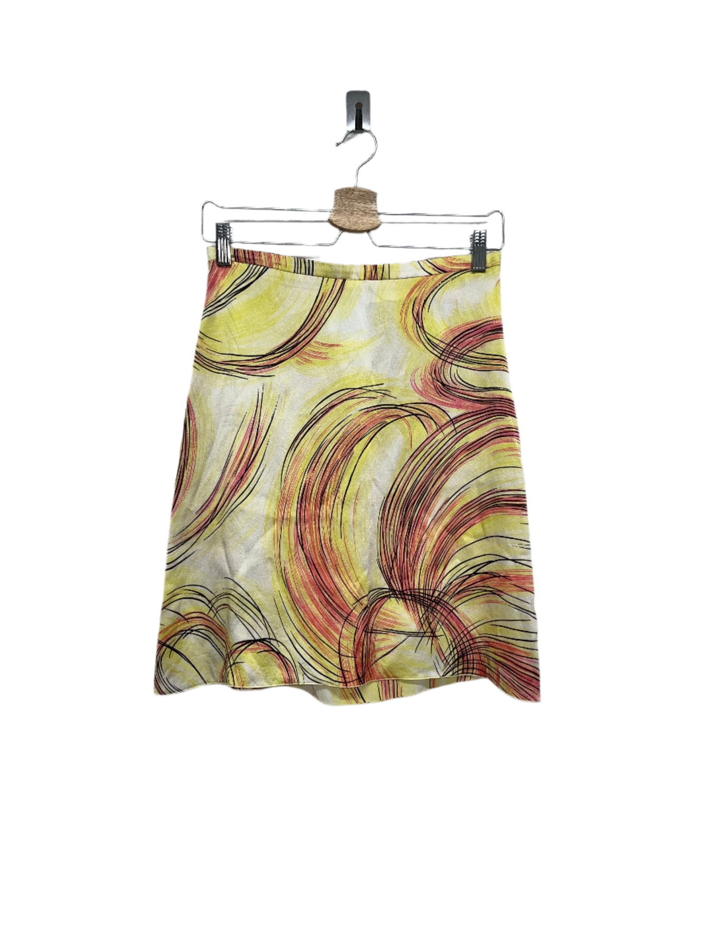 VERSACE 100% silk abstract print skirt (S)
