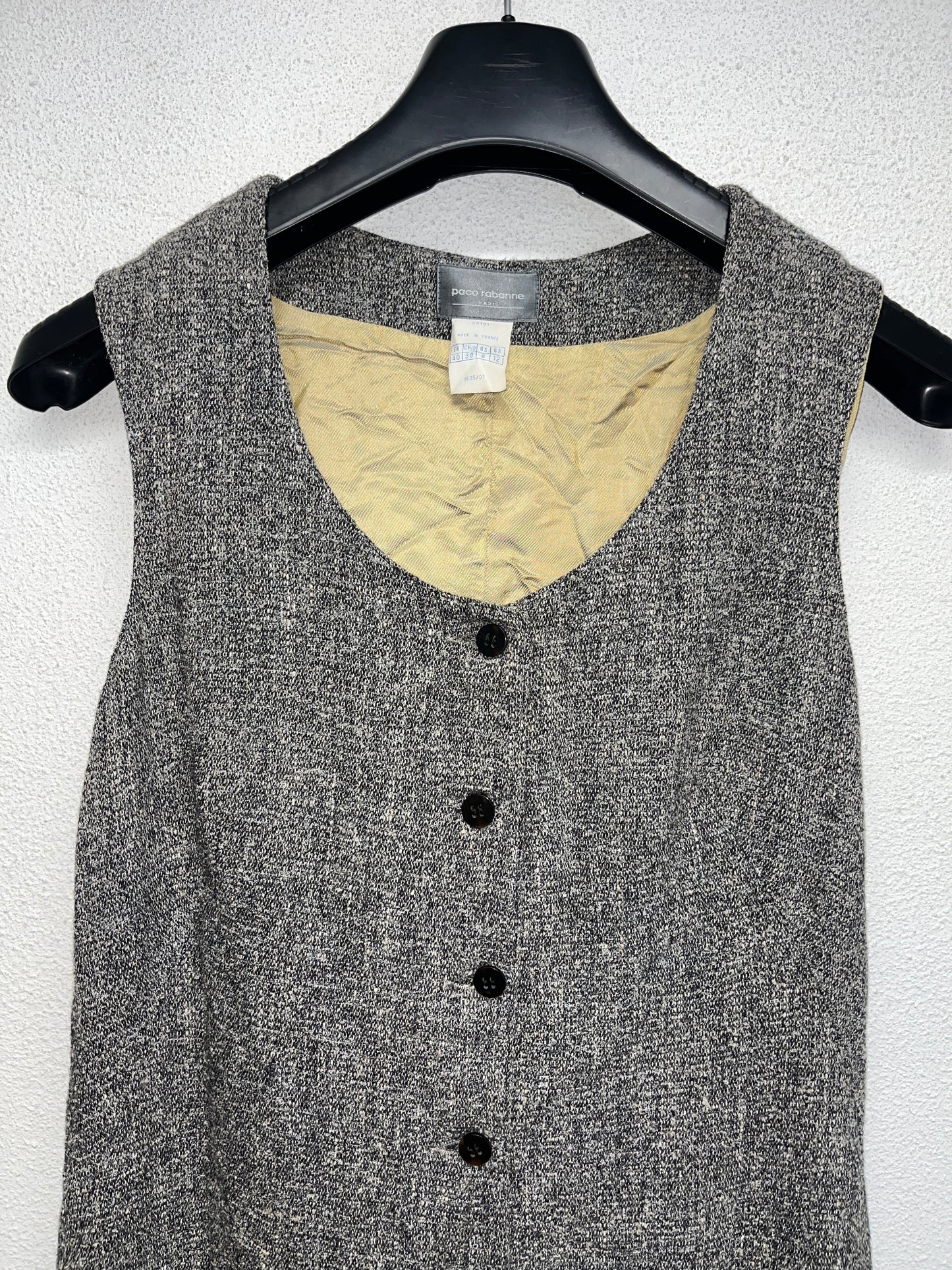 PACO RABANNE grey wool and silk dress with pockets (L)