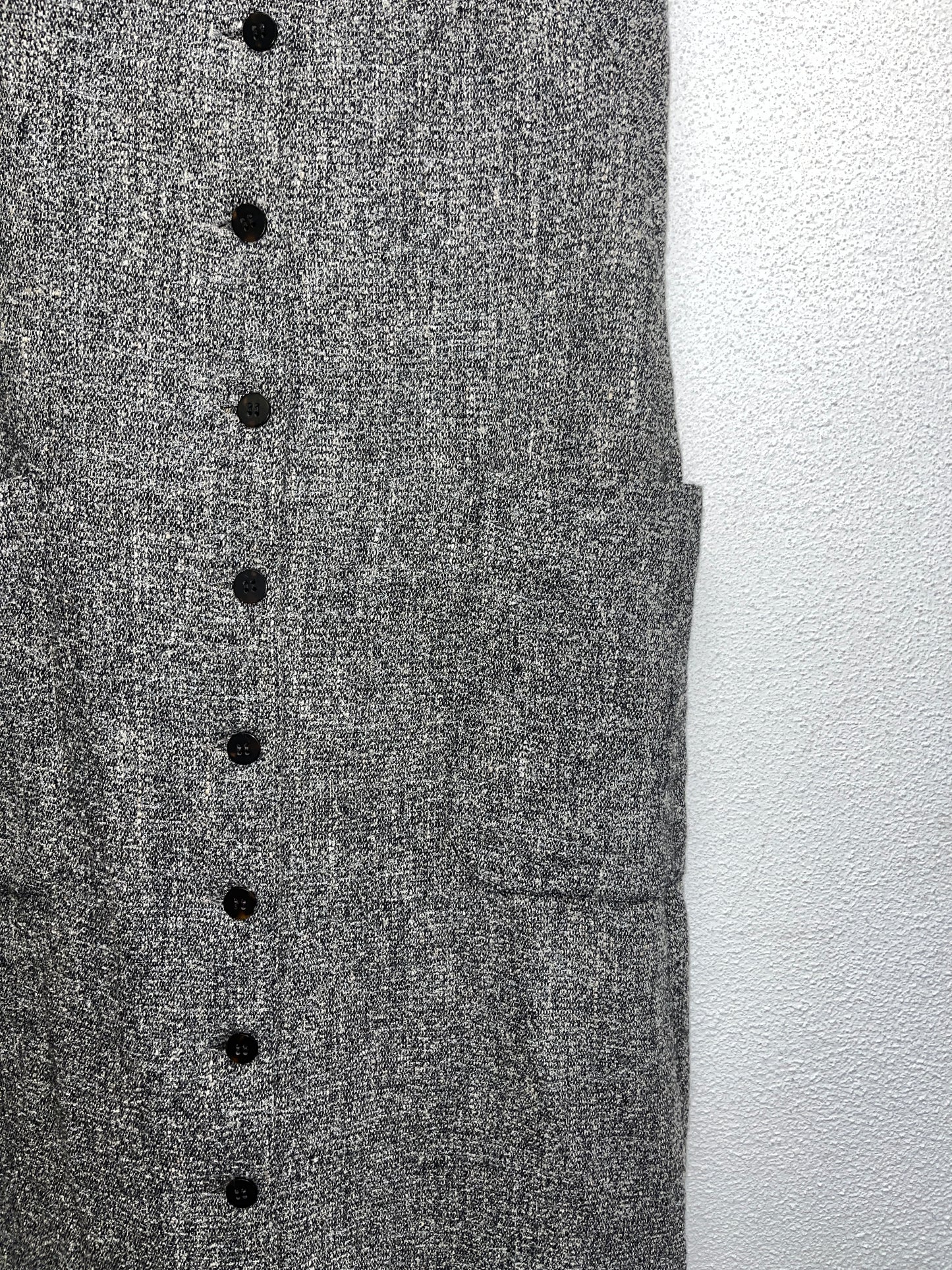 PACO RABANNE grey wool and silk dress with pockets (L)