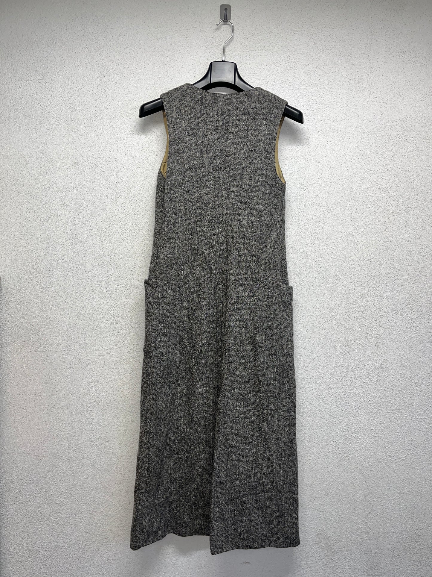 PACO RABANNE grey wool and silk dress with pockets (L)