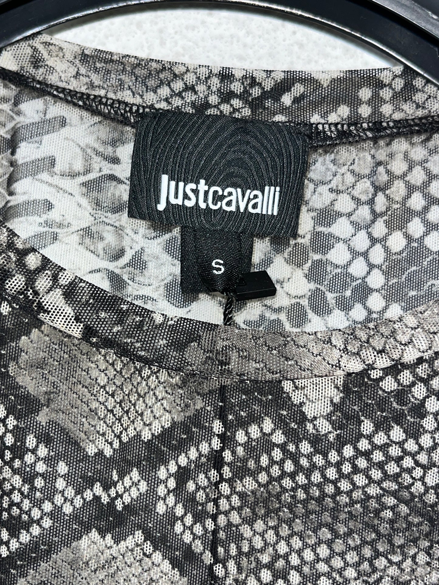 ROBERTO CAVALLI snakeskin effect mesh Top (S)