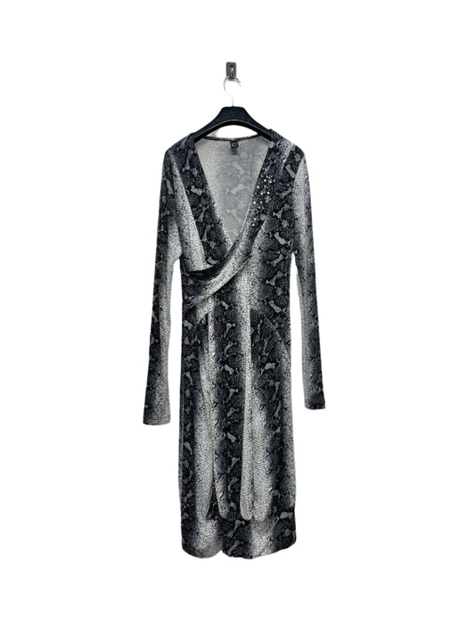 ROBERTO CAVALLI abstract print midi Dress (M)