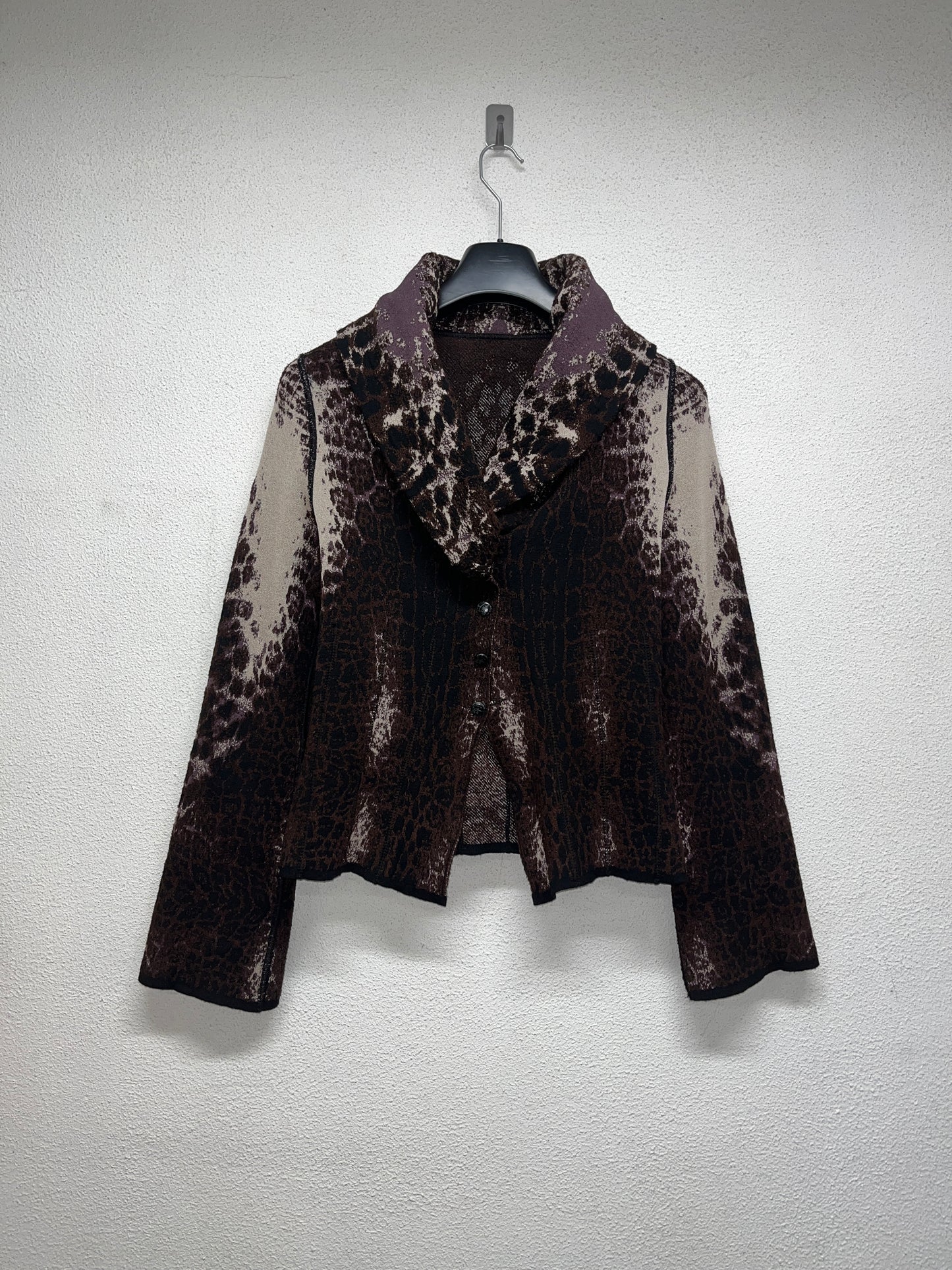 ROBERTO CAVALLI wool abstract brown twin Set (L)