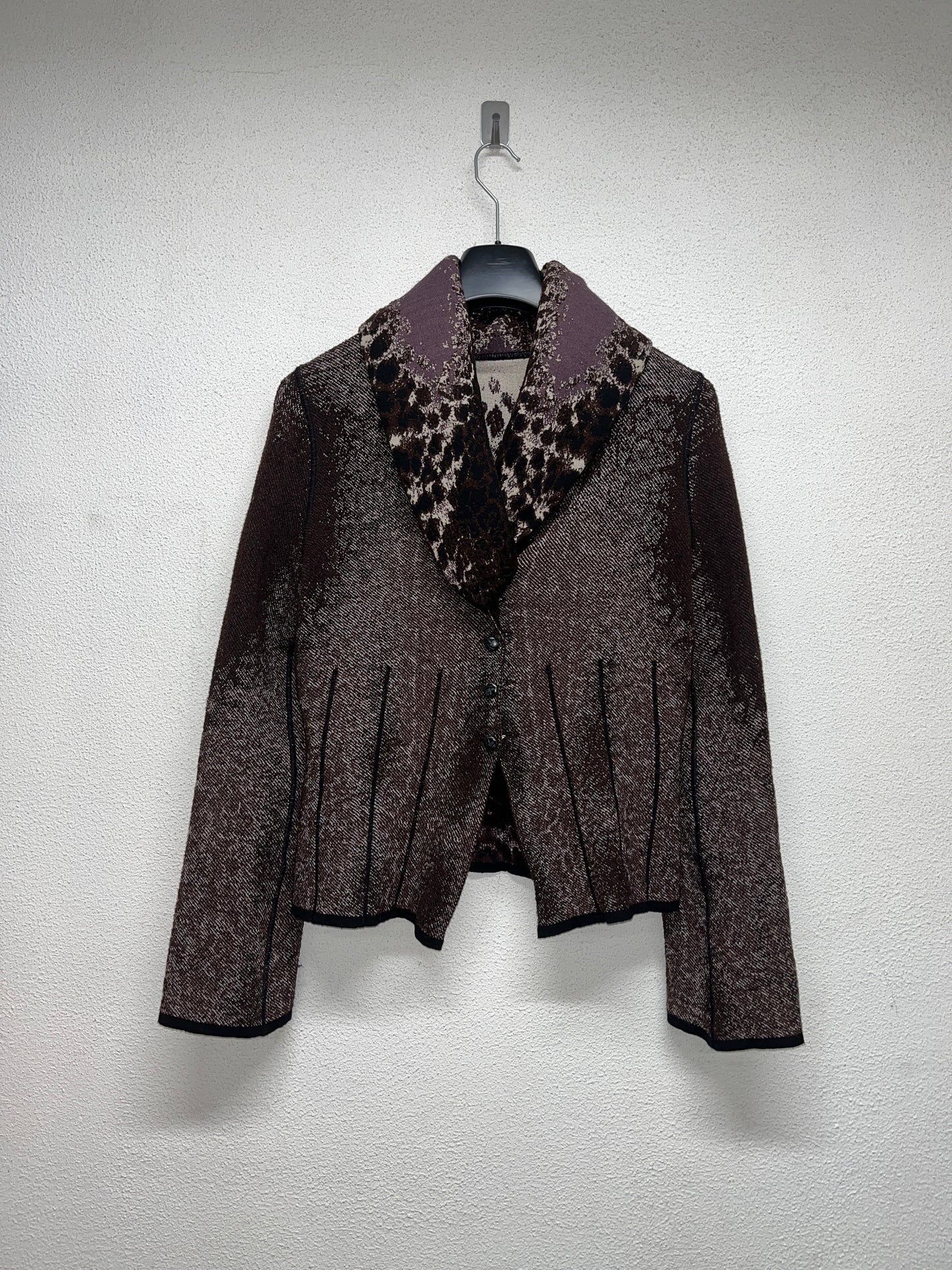 ROBERTO CAVALLI wool abstract brown twin Set (L)