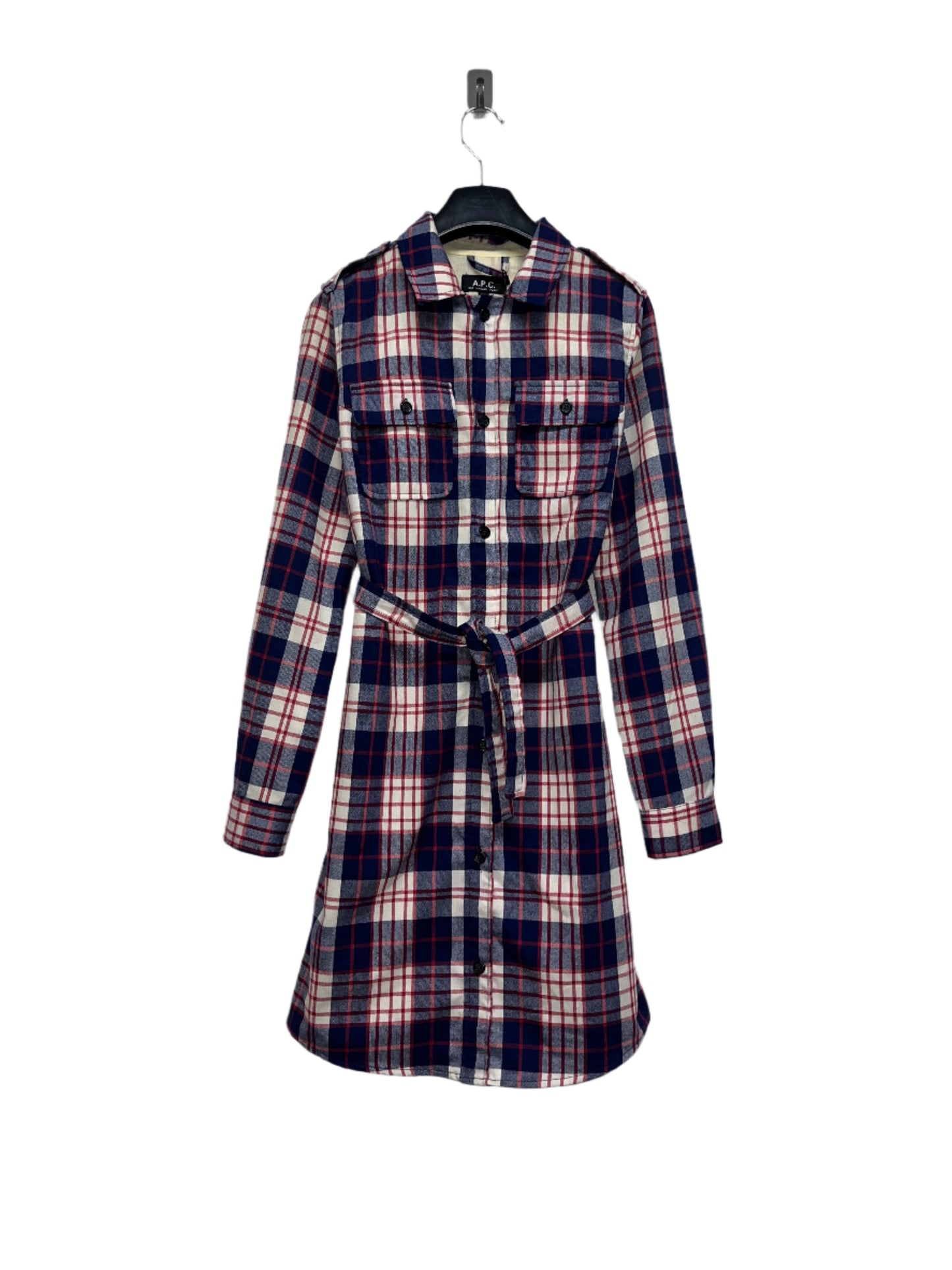 APC plaid checkered pattern shirt-dress (XS)