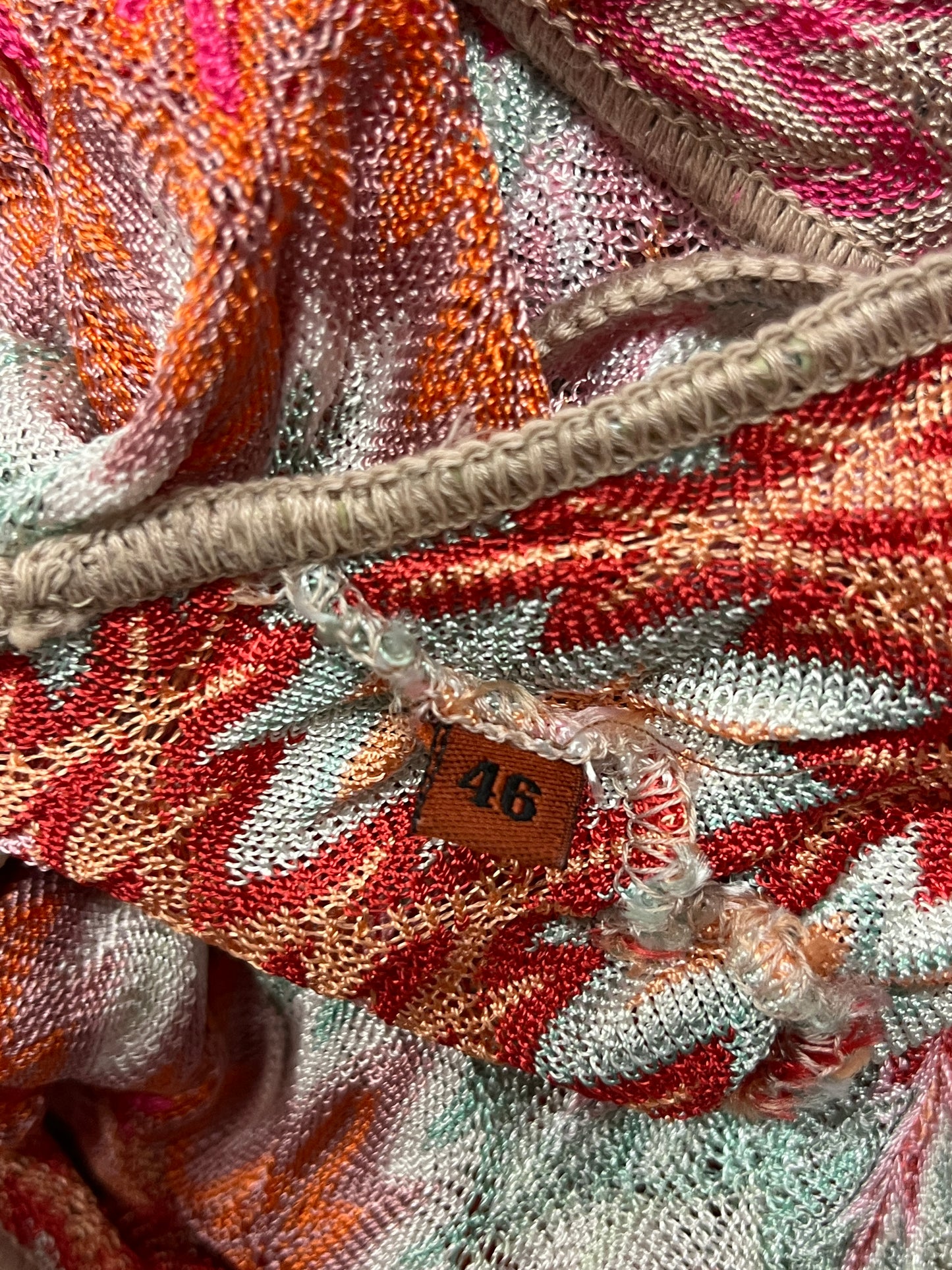 MISSONI belted knit-crochet dress (L)