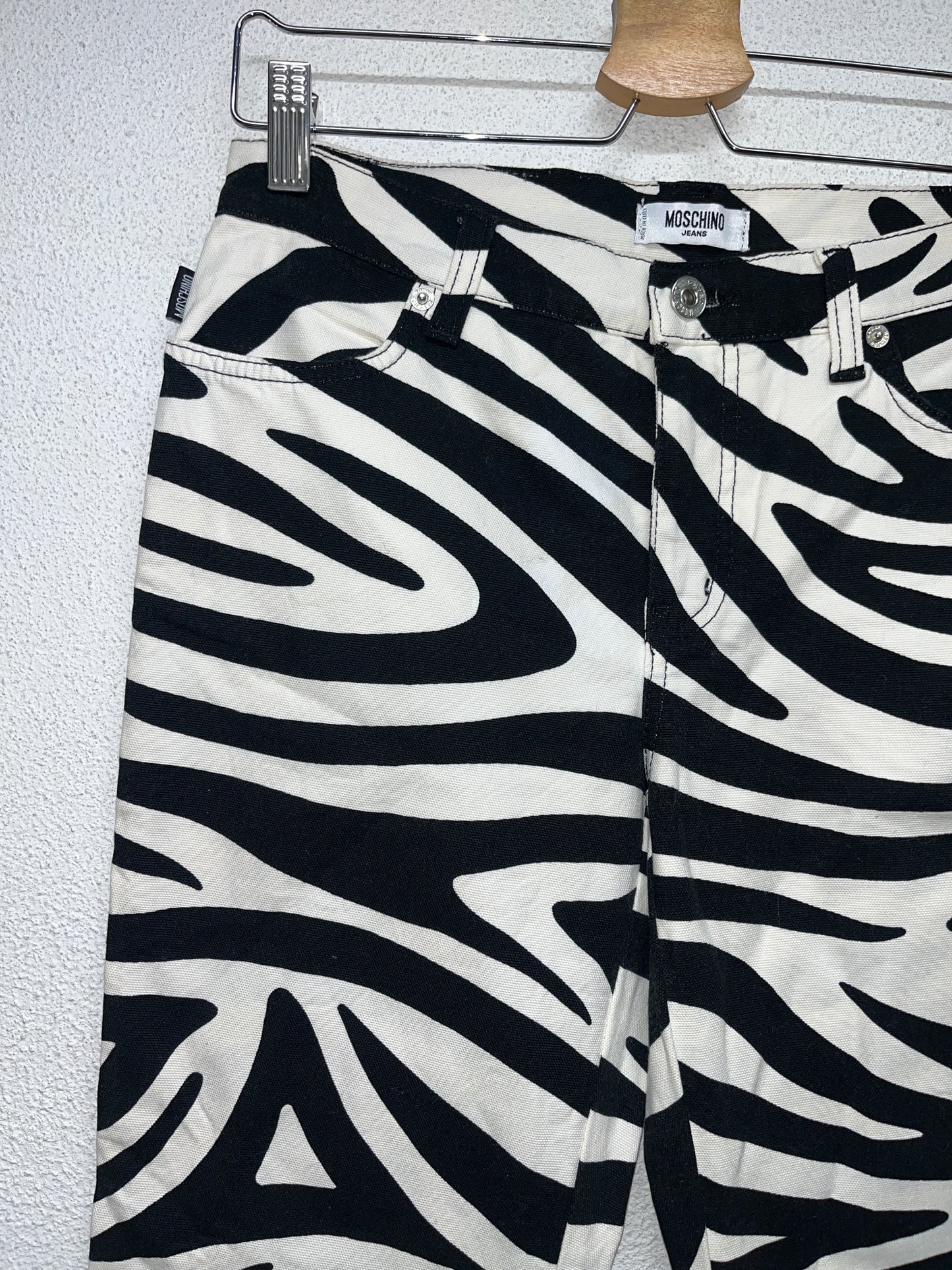 MOSCHINO zebra print bootcut trousers (S)