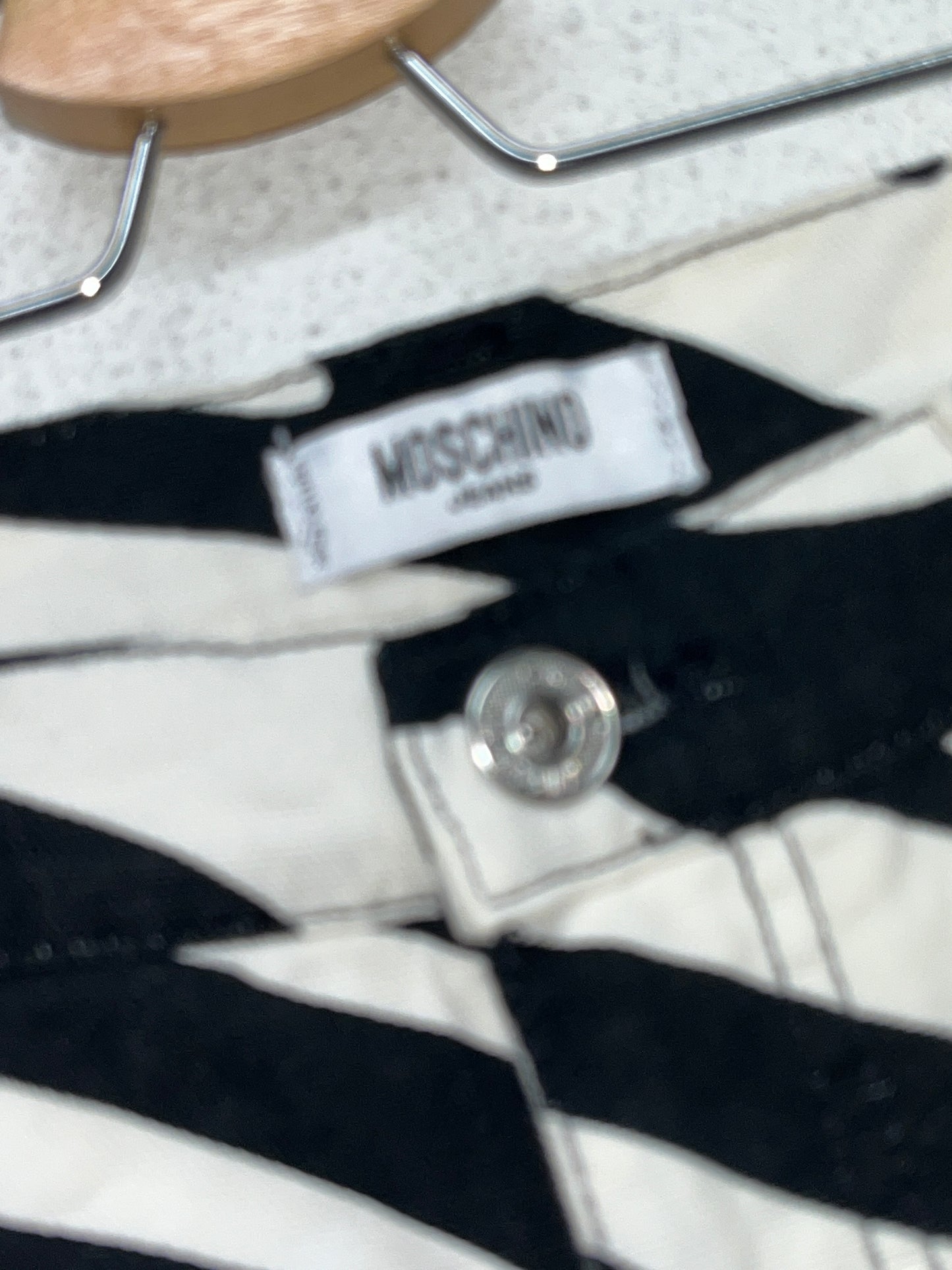MOSCHINO zebra print bootcut trousers (S)