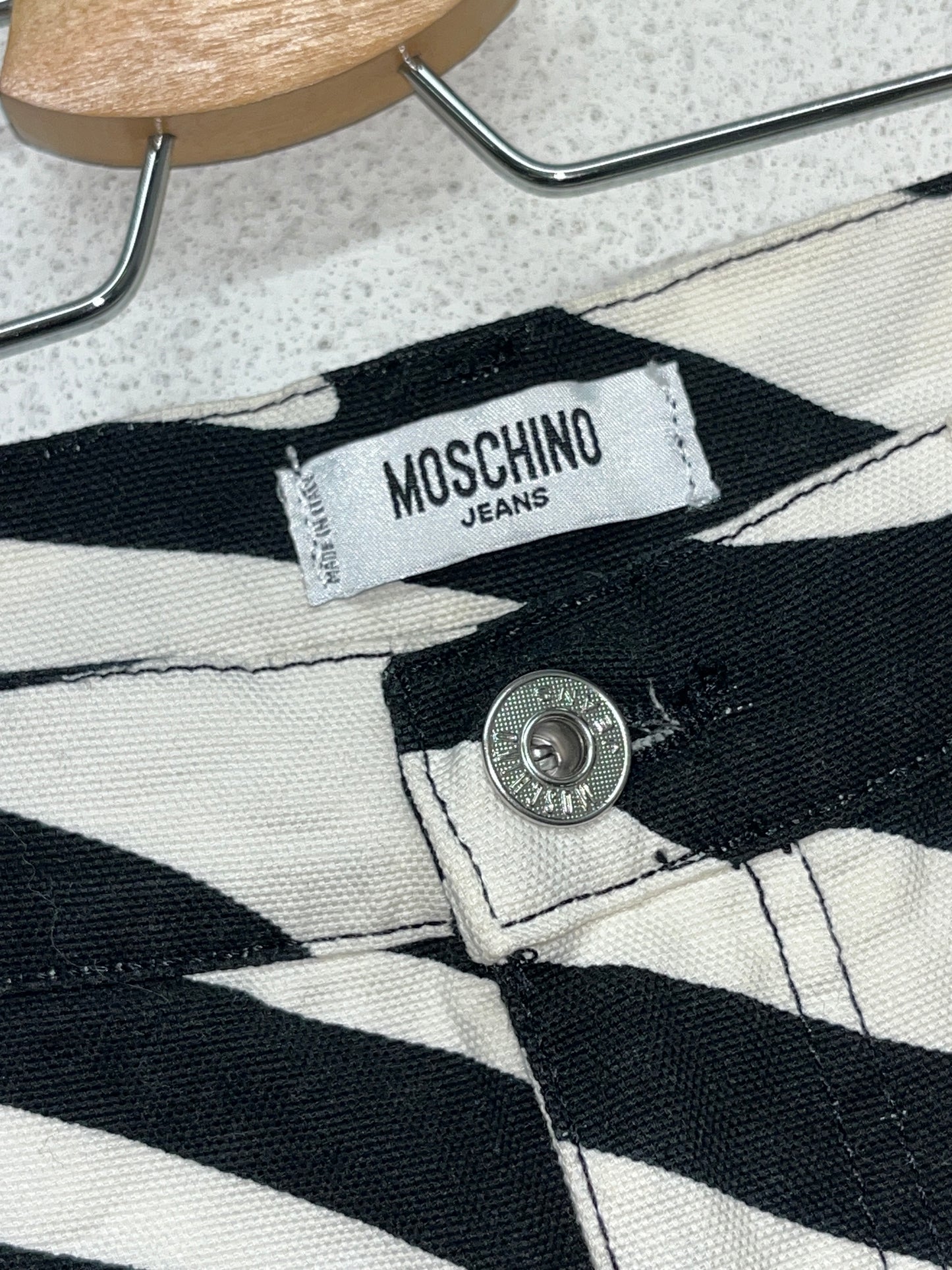 MOSCHINO zebra print bootcut trousers (S)