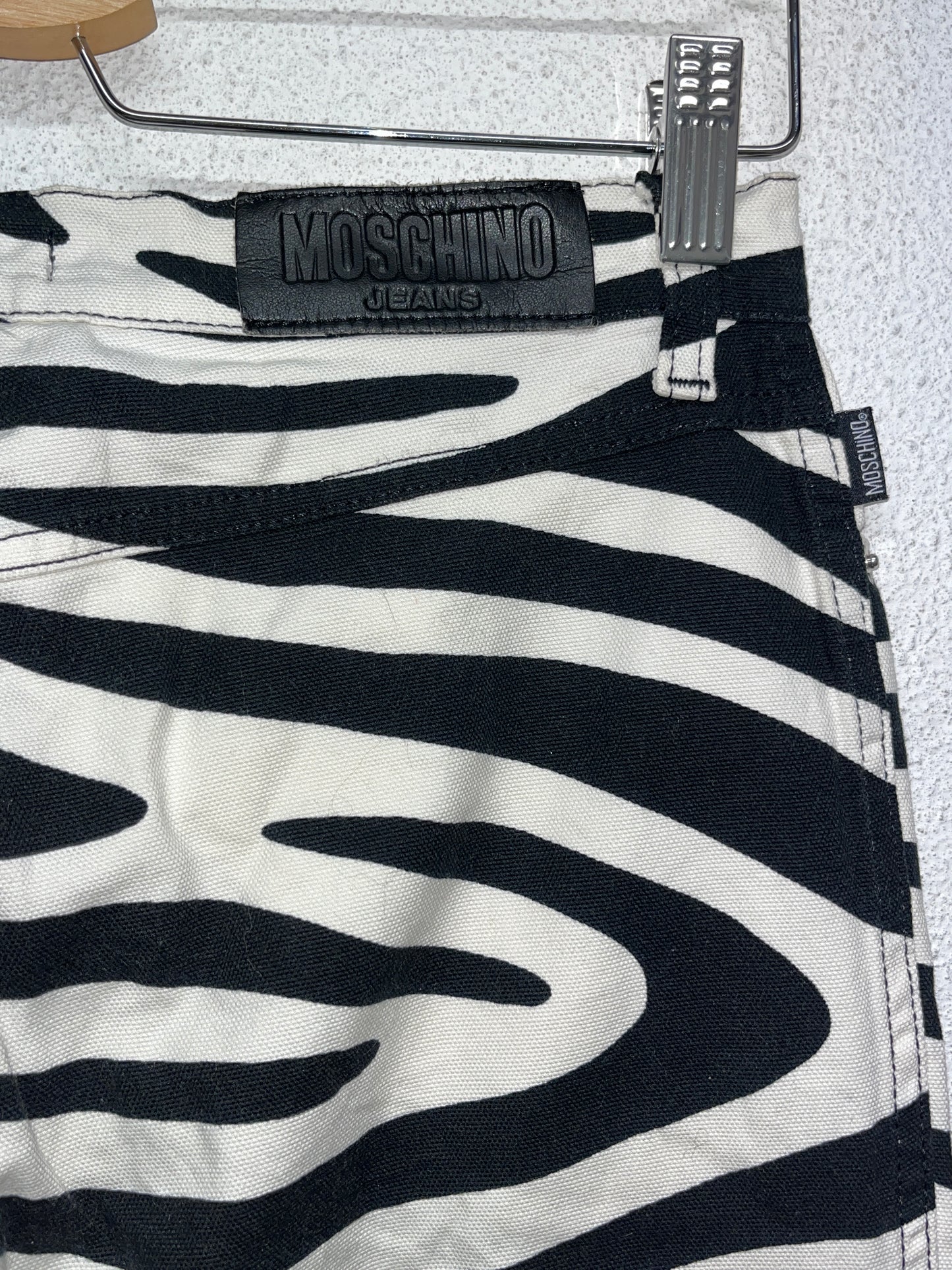MOSCHINO zebra print bootcut trousers (S)