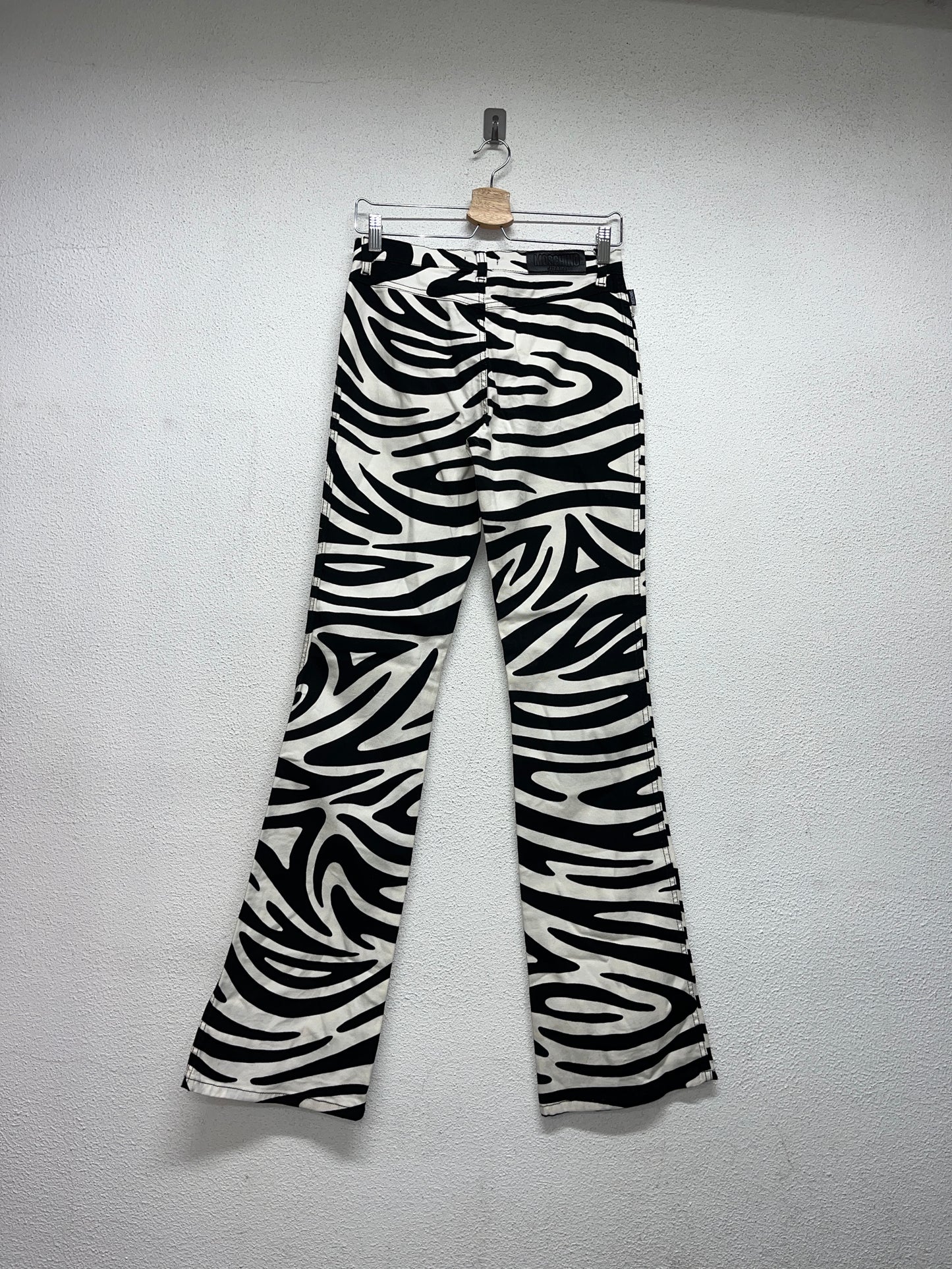 MOSCHINO zebra print bootcut trousers (S)