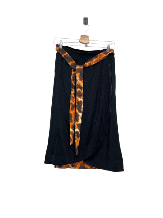 ROBERTO CAVALLI Wrap black viscose skirt (L)