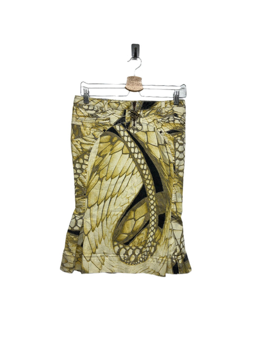 ROBERTO CAVALLI pleated studded 2000s skirt with pockets (M)