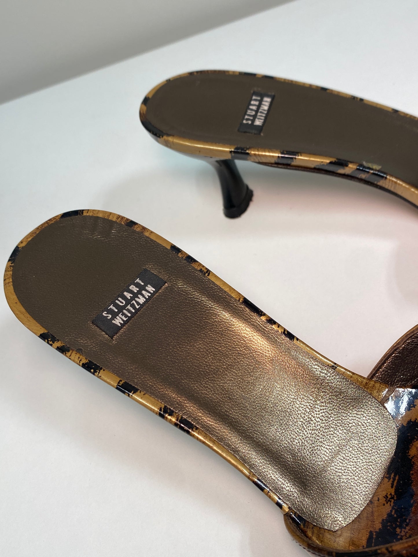 STUART WEITZMAN leather brown leopard effect sandals (39)