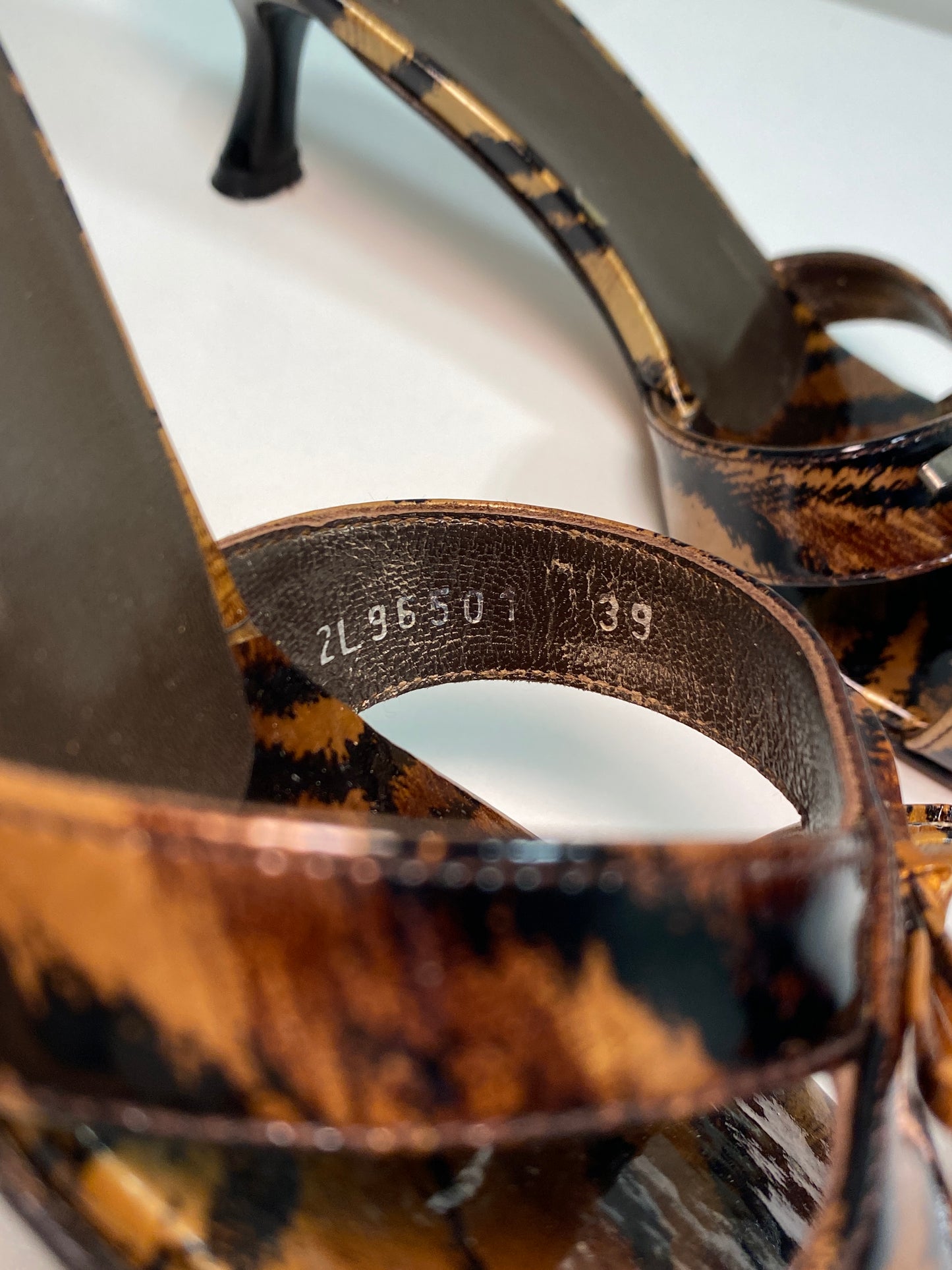 STUART WEITZMAN leather brown leopard effect sandals (39)